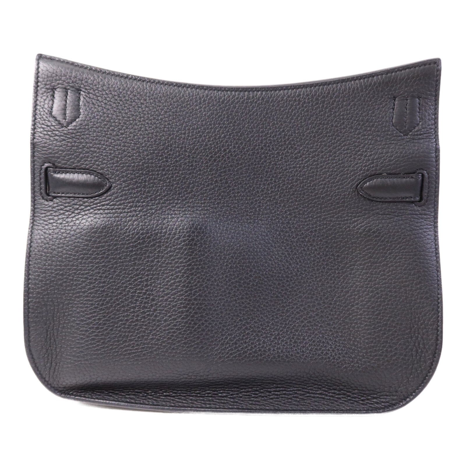 HERMES Clemence皮革Jypsiere 28銀扣肩背袋Noir