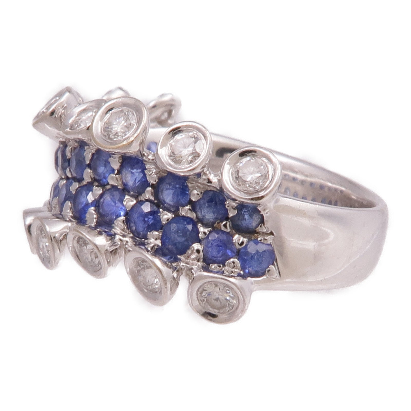 JEWELRY 【激減優惠】18K白金Diamond Sapphire Ring鑽石/藍寶石戒指US#6.25