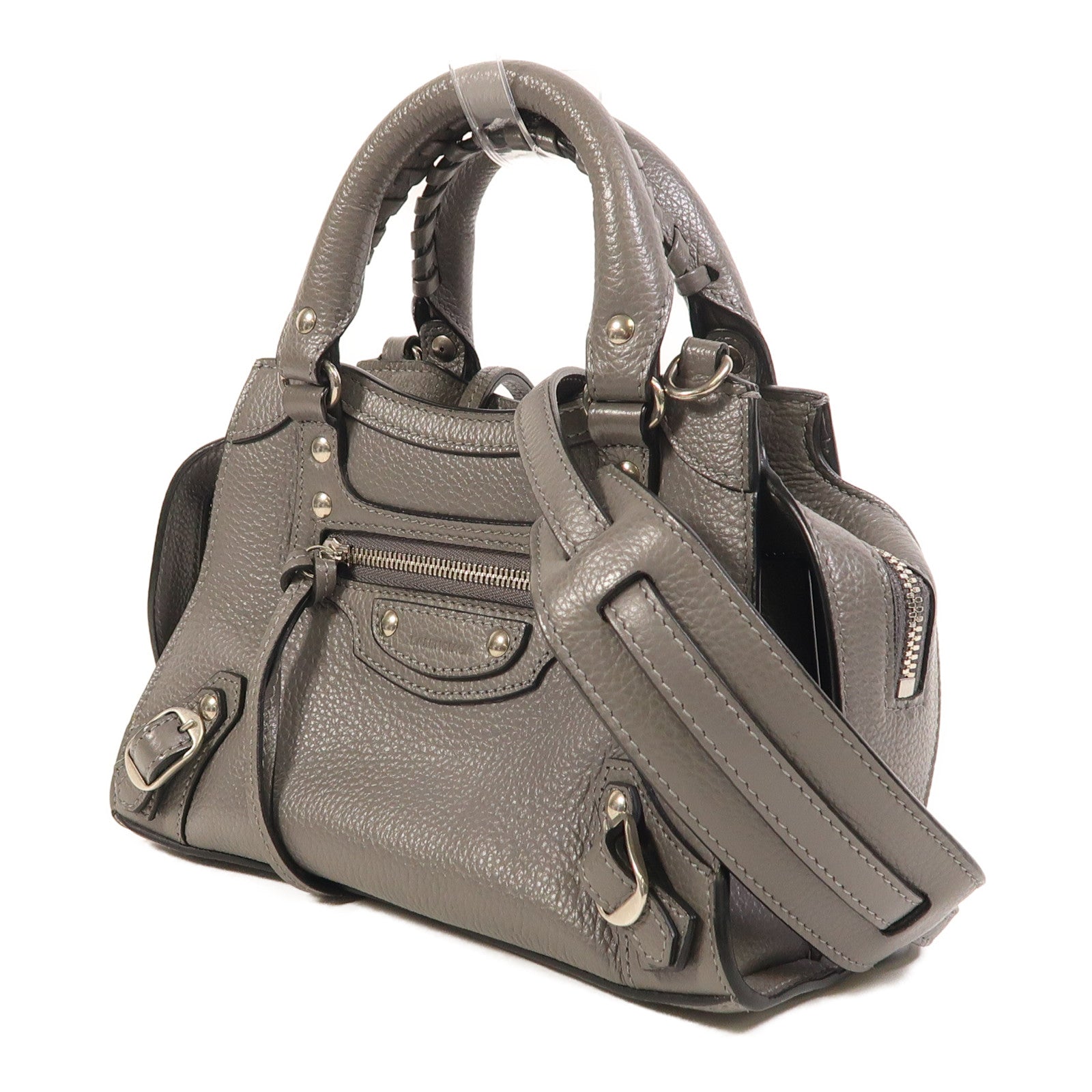 BALENCIAGA 牛皮皮革Neo Classic City Mini銀扣手挽肩背兩用袋
