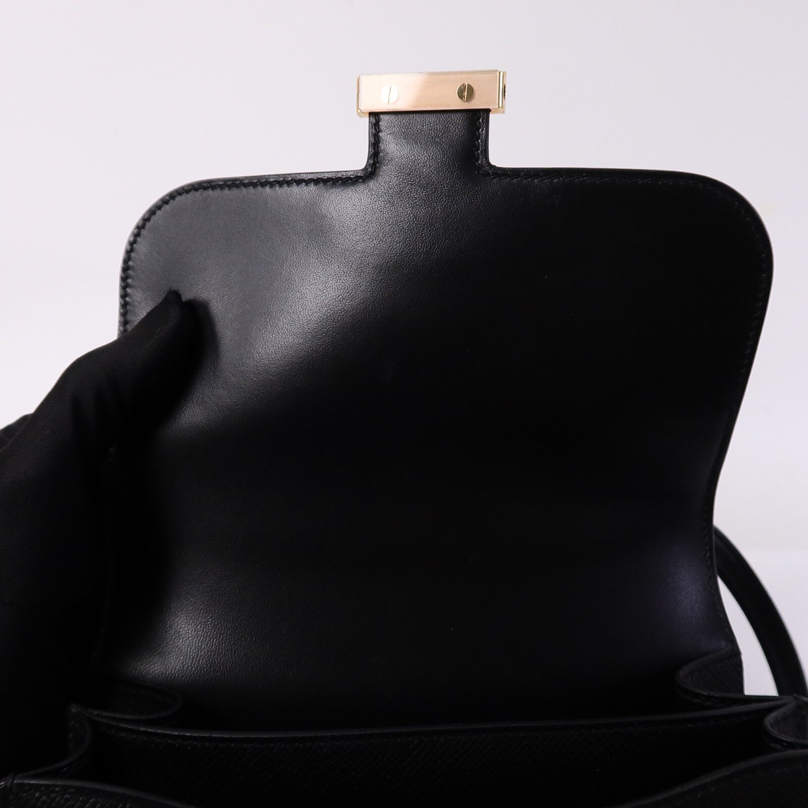 HERMES Epsom皮革Constance Mini肩背袋Noir