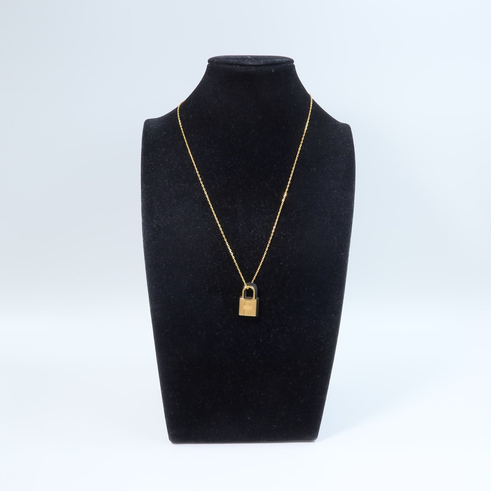 HERMES 金屬/Swift皮革O'Kelly Necklace項鍊Noir