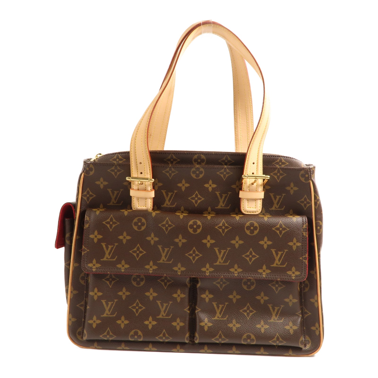 LOUIS VUITTON Monogram Multipli Cite金扣肩背袋棕色