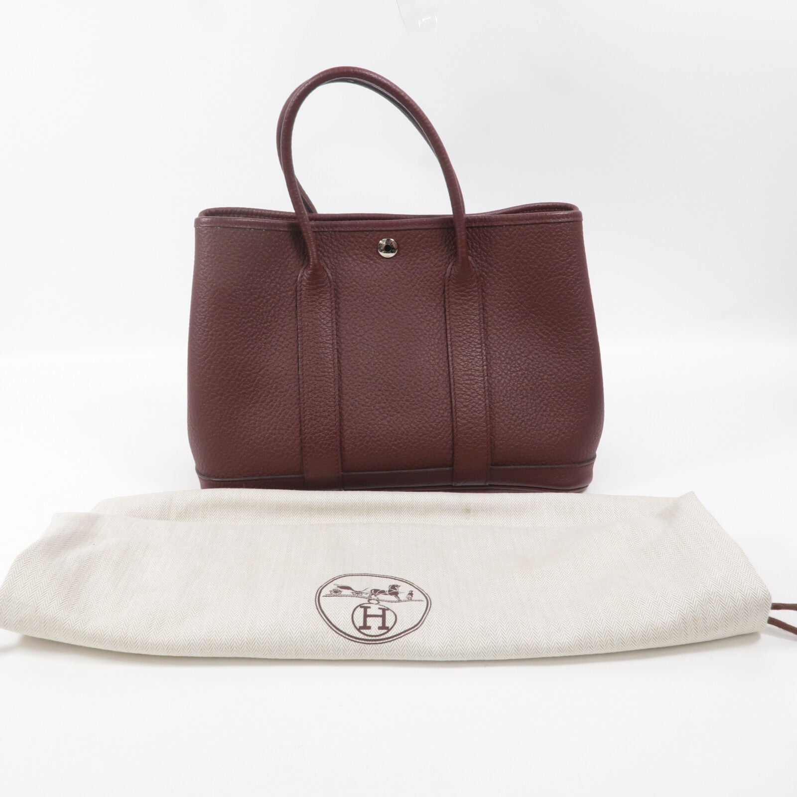 HERMES Negonda皮革Garden Party TPM手挽袋Rouge H