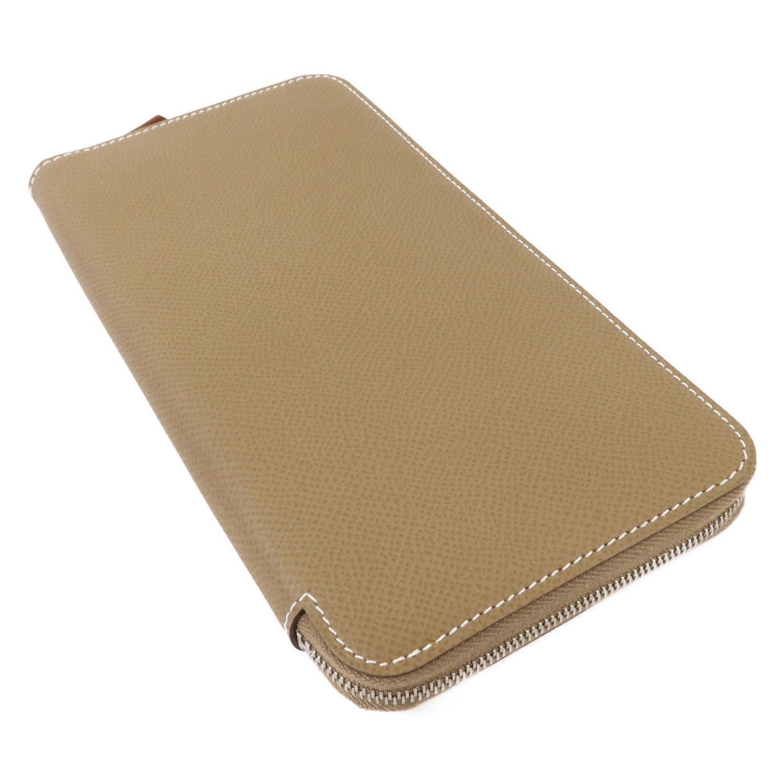HERMES Epsom皮革Silk In Long Wallet長錢包Etoupe