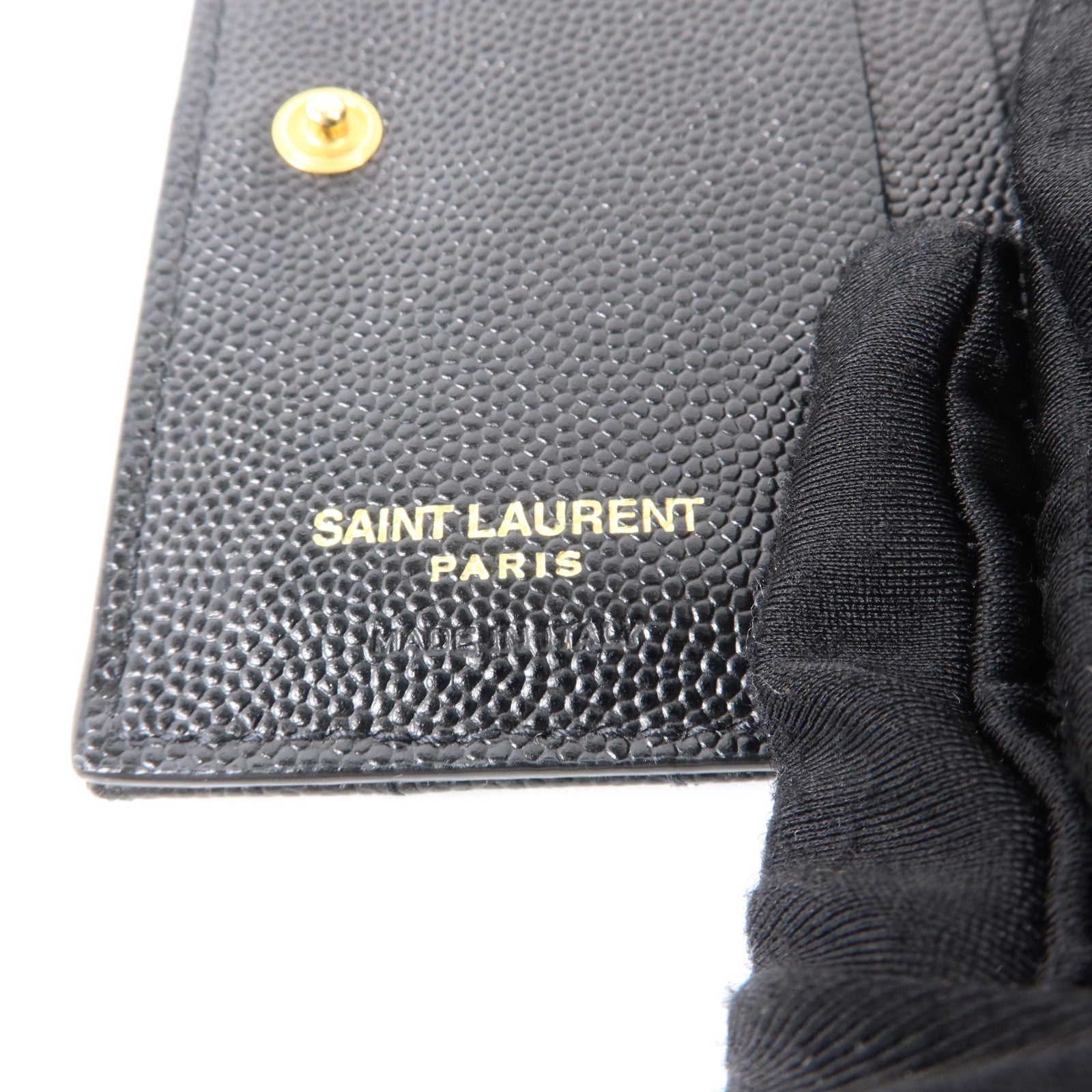 YVES SAINT LAURENT 牛皮皮革Cassandre Monogram Wallet金扣錢包