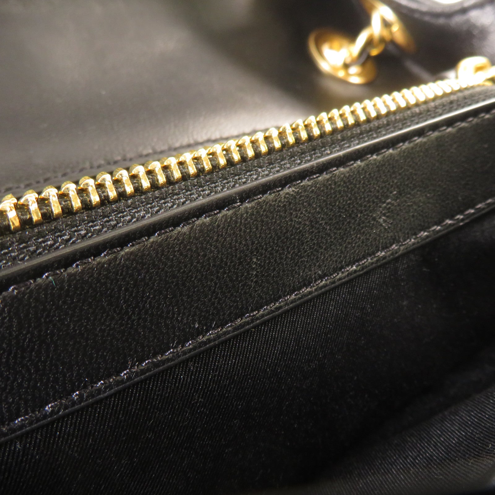 Tory Burch 菱格羊皮皮革Chain Shoulder金扣鏈帶肩背袋黑色
