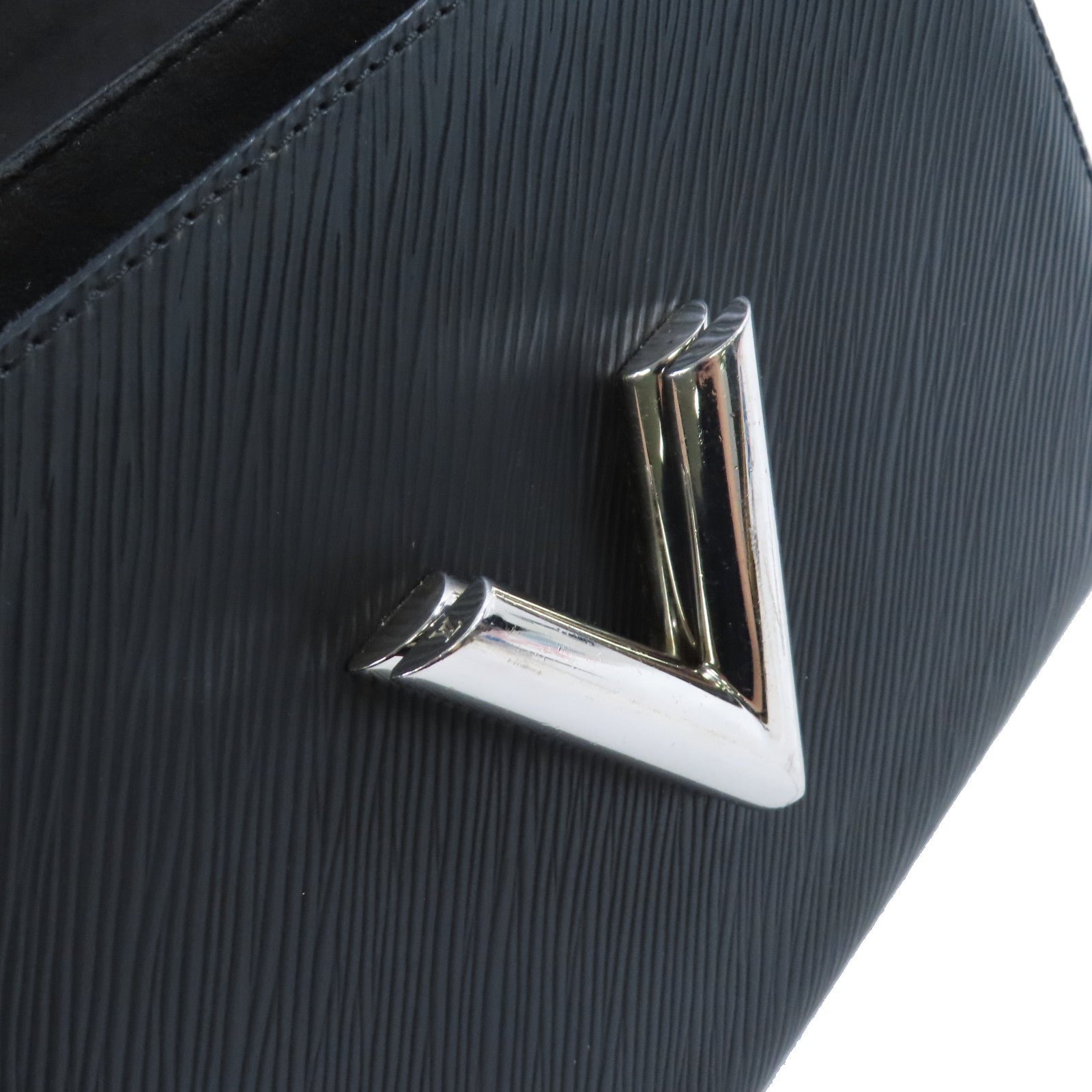 LOUIS VUITTON Epi Twist MM Chain Shoulder Bag銀扣鏈帶肩背袋黑色