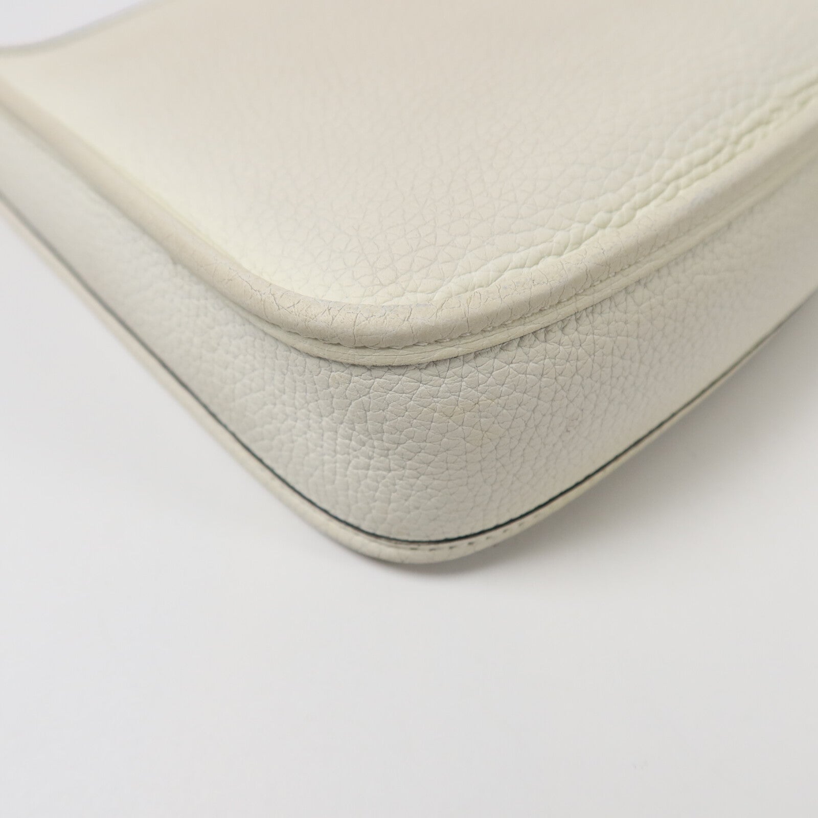 HERMES Clemence皮革Evelyne TPM肩背袋New White