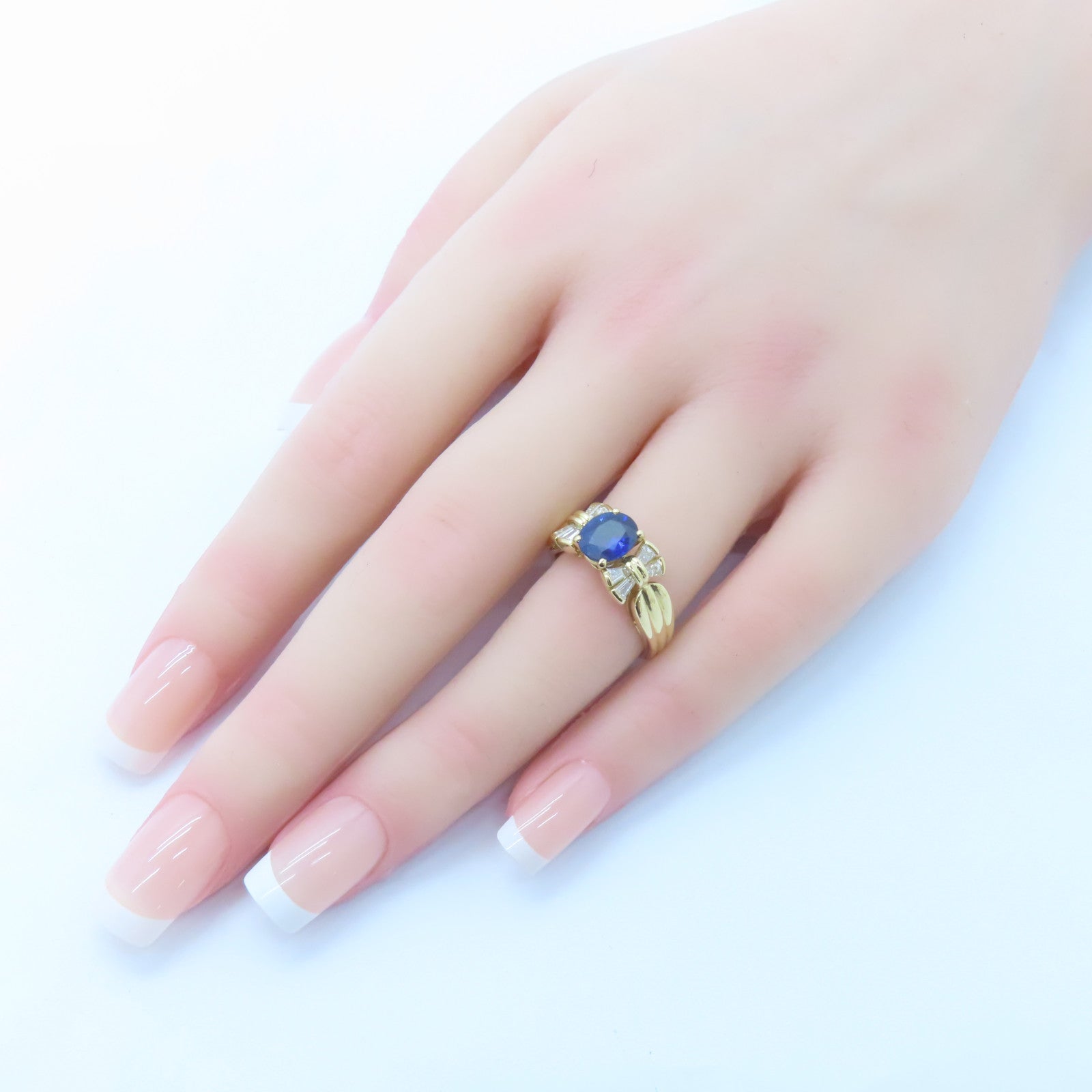 MORABITO 18K黃金Sapphire Ring藍寶石戒指US#5.5