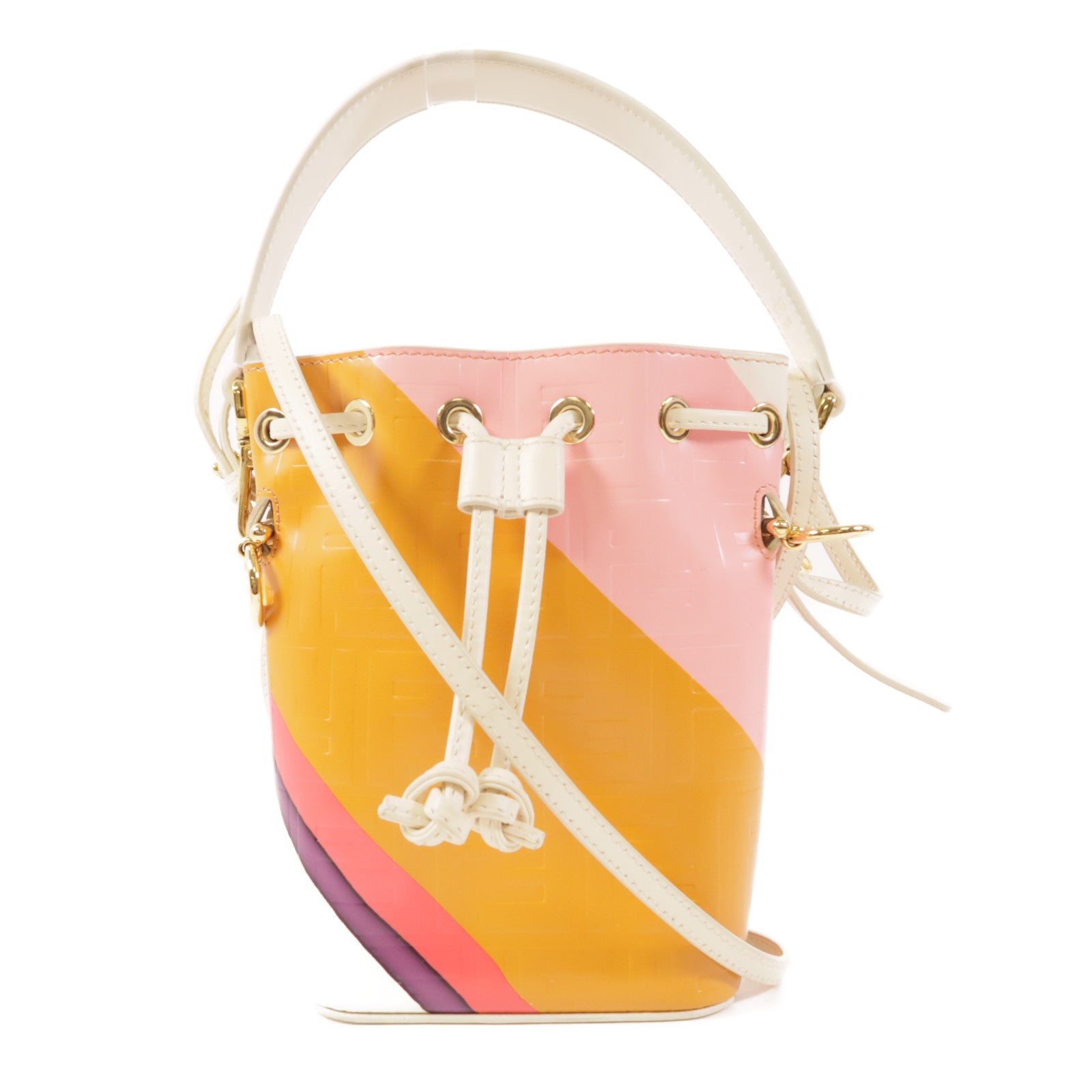 FENDI 牛皮皮革Bucket Bag金扣手挽肩背兩用袋