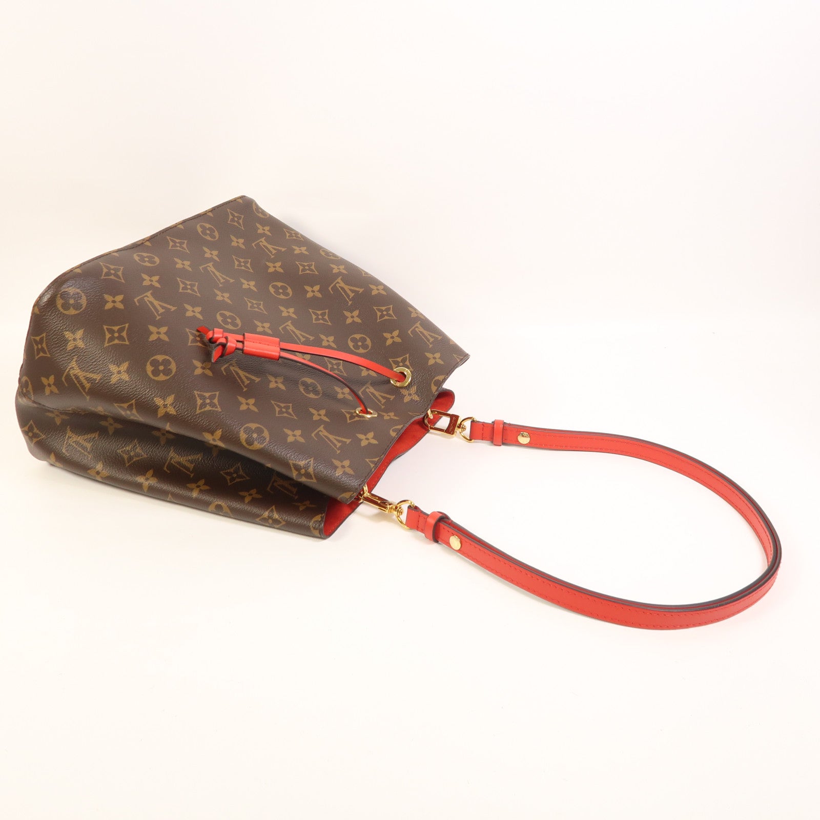 LOUIS VUITTON 【激減優惠】Monogram Neo Noe Bucket Bag金扣肩背袋Coquelicot