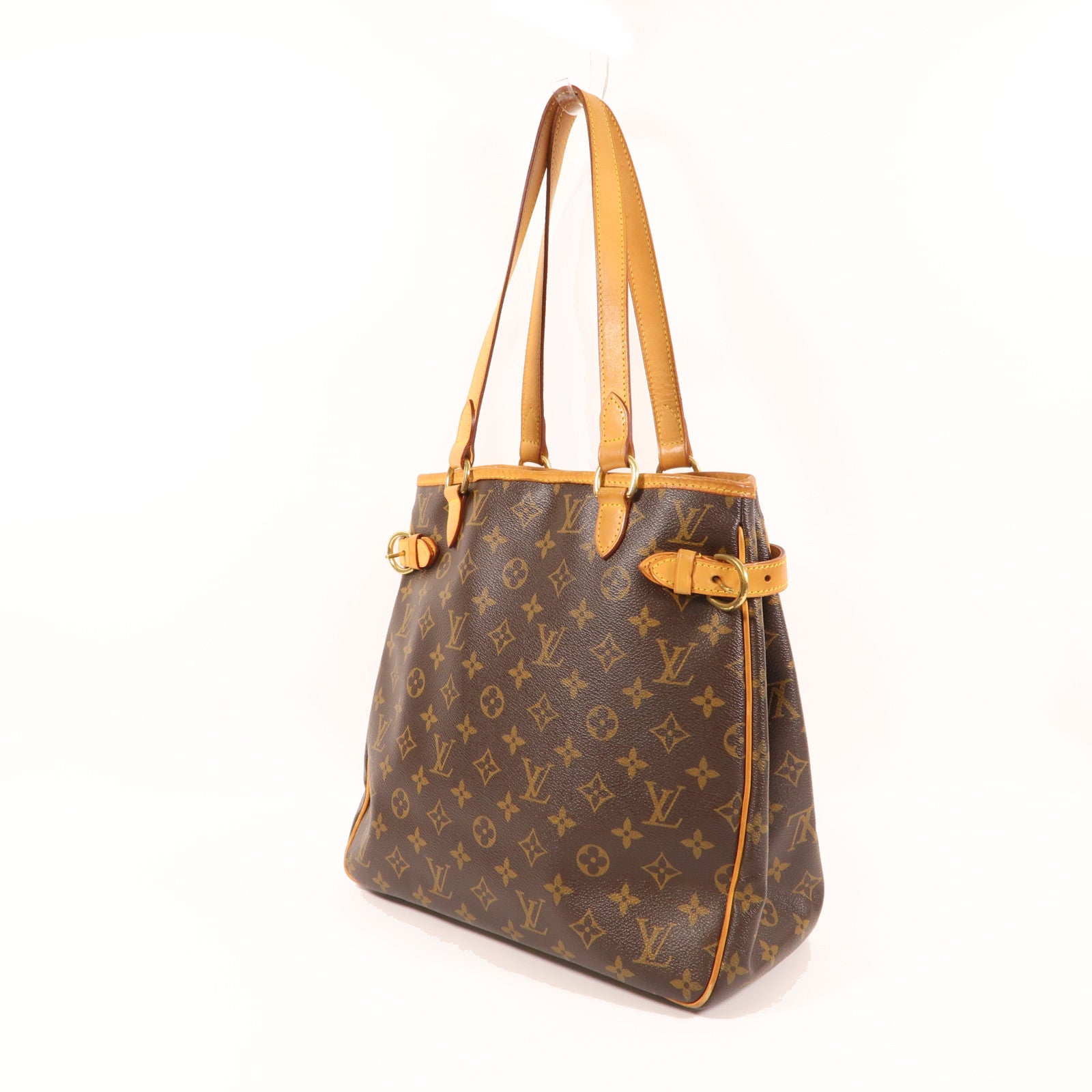 LOUIS VUITTON Monogram Batignolles金扣肩背袋棕色