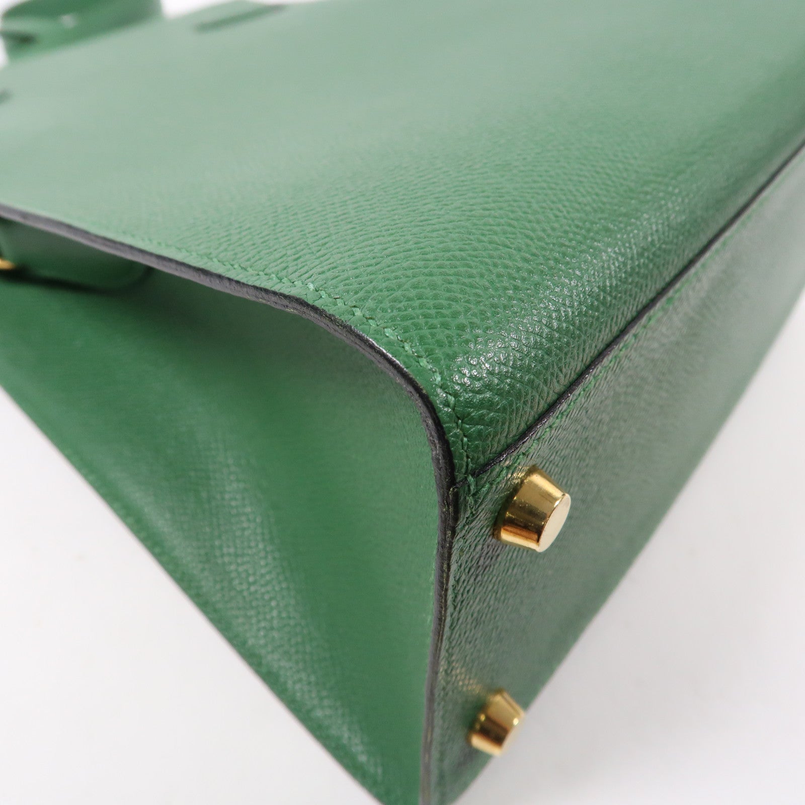 HERMES 【激減優惠】Epsom皮革Kelly Sports金扣肩背袋綠色