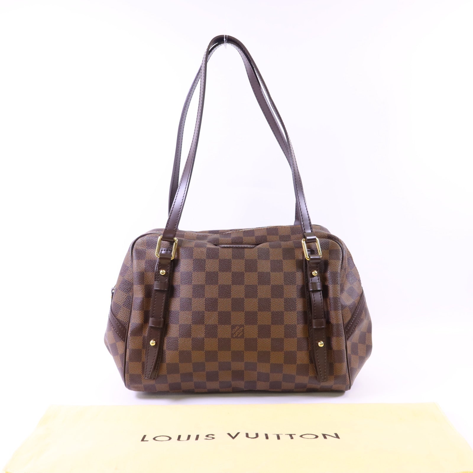 LOUIS VUITTON Damier Ebene Rivington PM金扣肩背袋