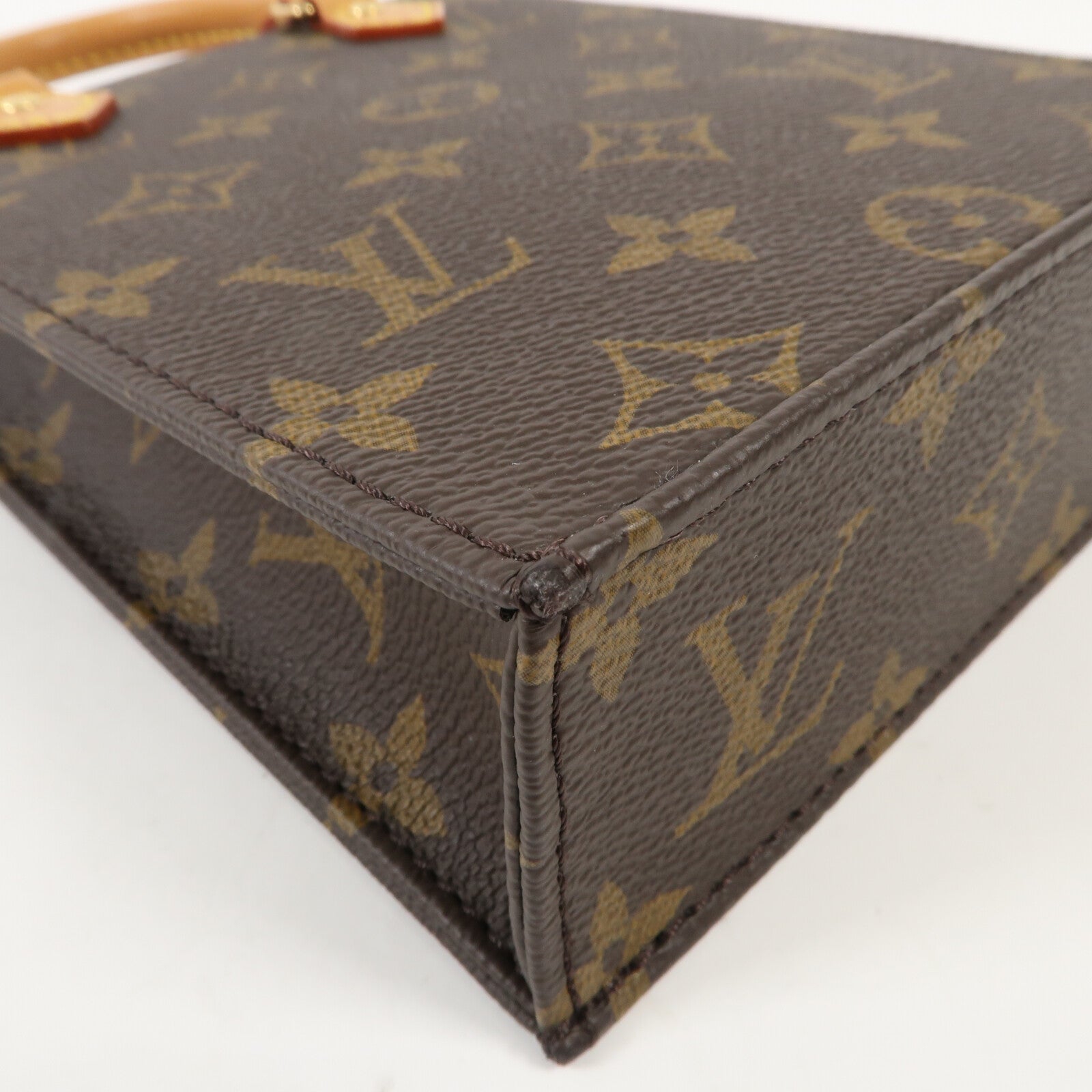 LOUIS VUITTON Monogram Petit Sac Plat金扣手挽肩背兩用袋