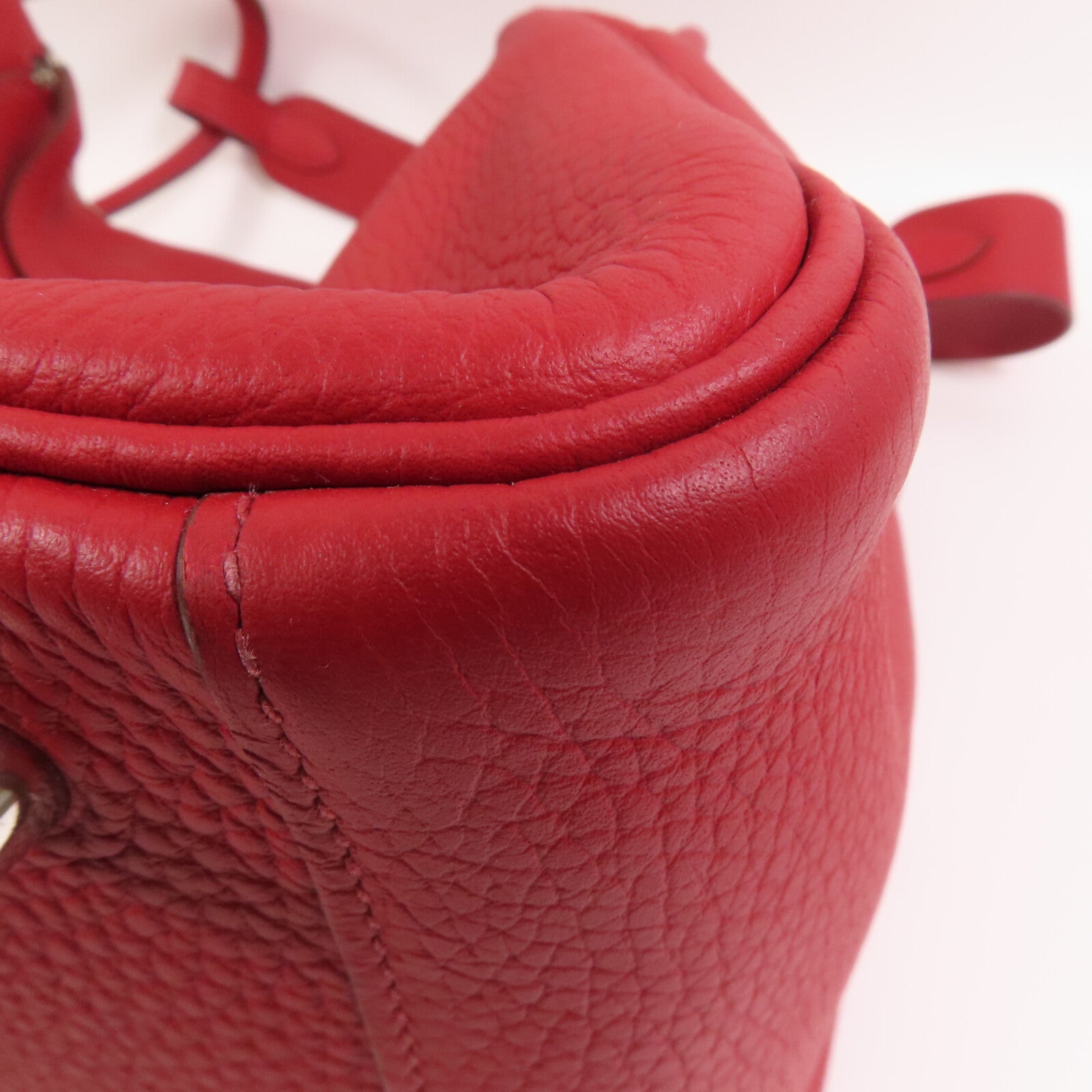 HERMES Clemence皮革Lindy 34銀扣肩背袋Rough Piment