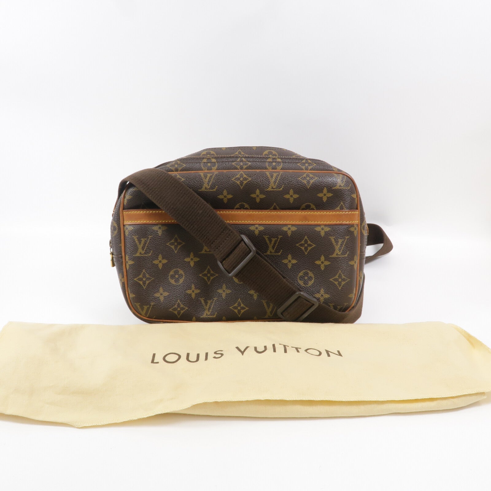 LOUIS VUITTON Monogram Reporter PM金扣肩背袋