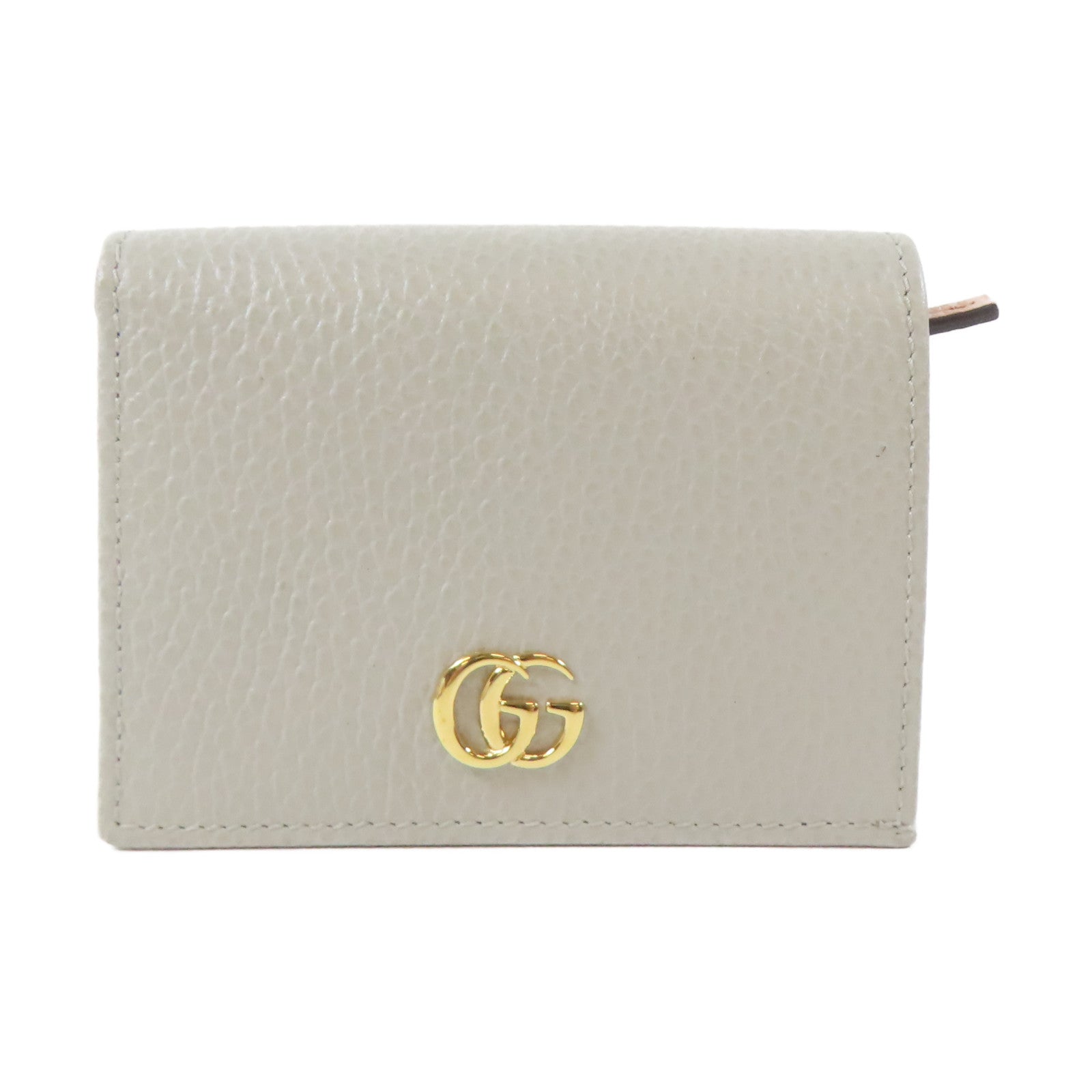 GUCCI 牛皮皮革Bifold Wallet金扣錢包灰色