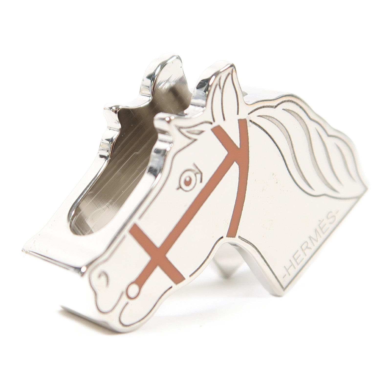 HERMES 【激減優惠】金屬Scarf Ring絲巾扣銀色/啡色