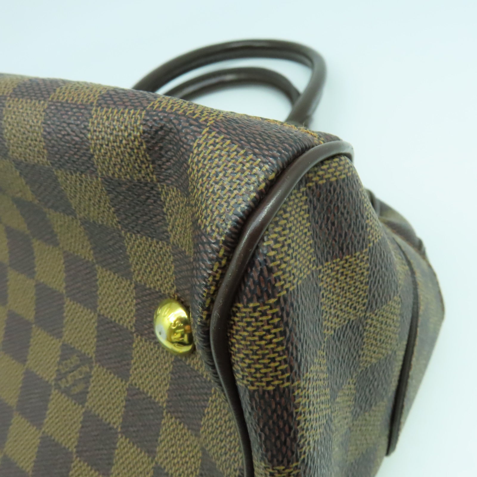 LOUIS VUITTON 【激減優惠】Damier Ebene Duomo金扣手挽袋啡色