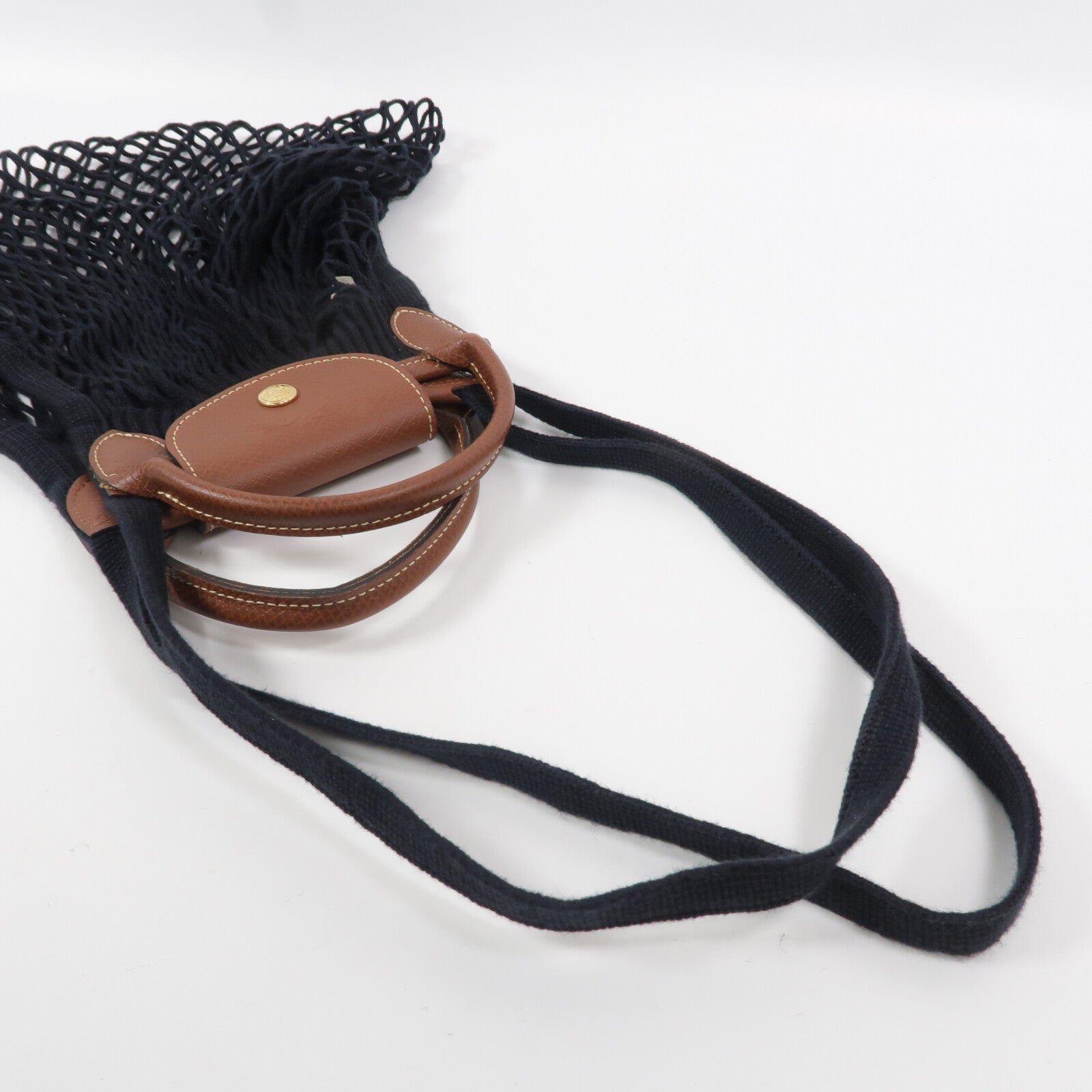 Longchamp 棉質/皮革Hand Bag手挽肩背兩用袋