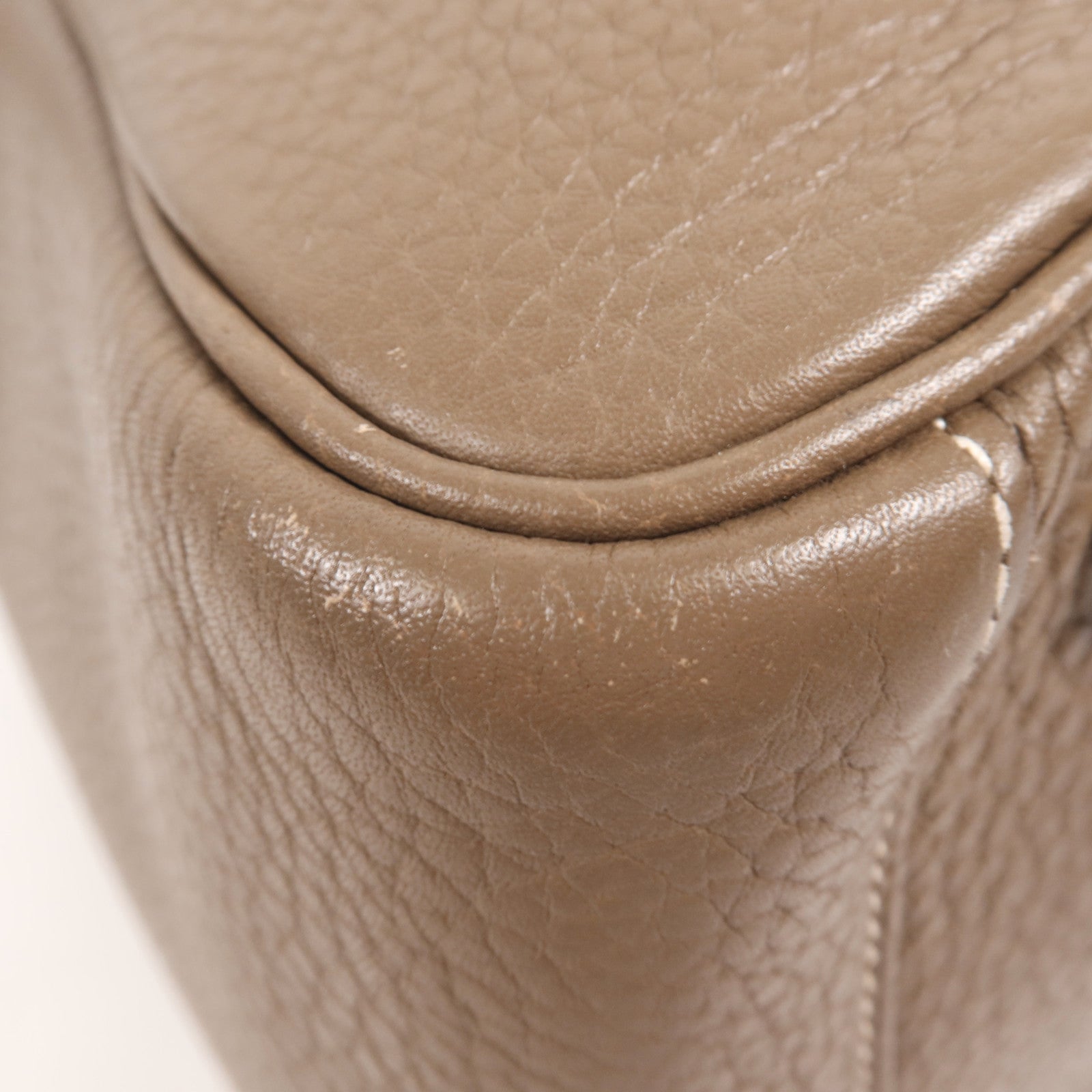 HERMES Togo皮革Lindy 30銀扣手挽肩背兩用袋Etoupe