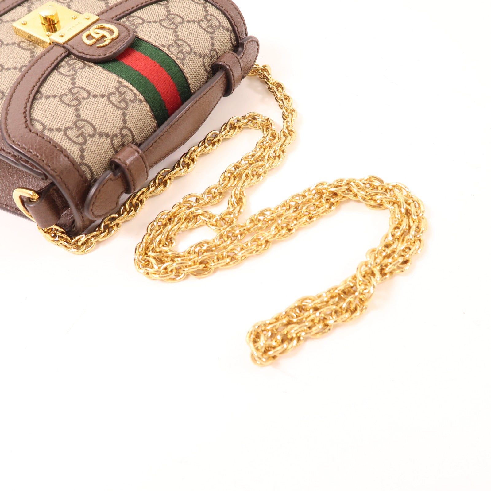 GUCCI 塗層帆布Ophidia GG Mini金扣手挽肩背兩用袋