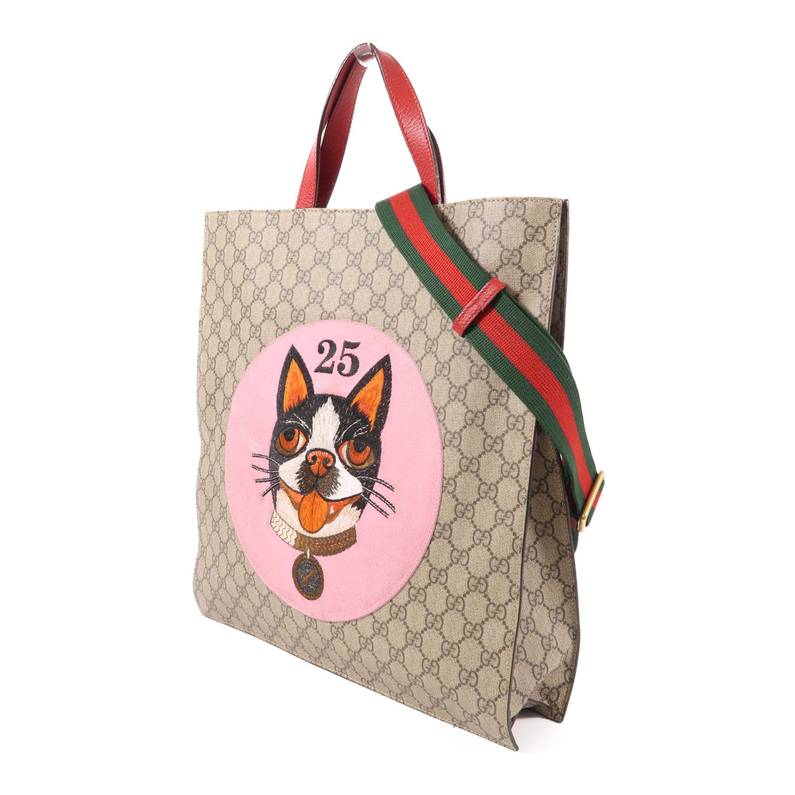GUCCI 塗層帆布2 Way Shoulder Tote金扣手挽肩背兩用袋