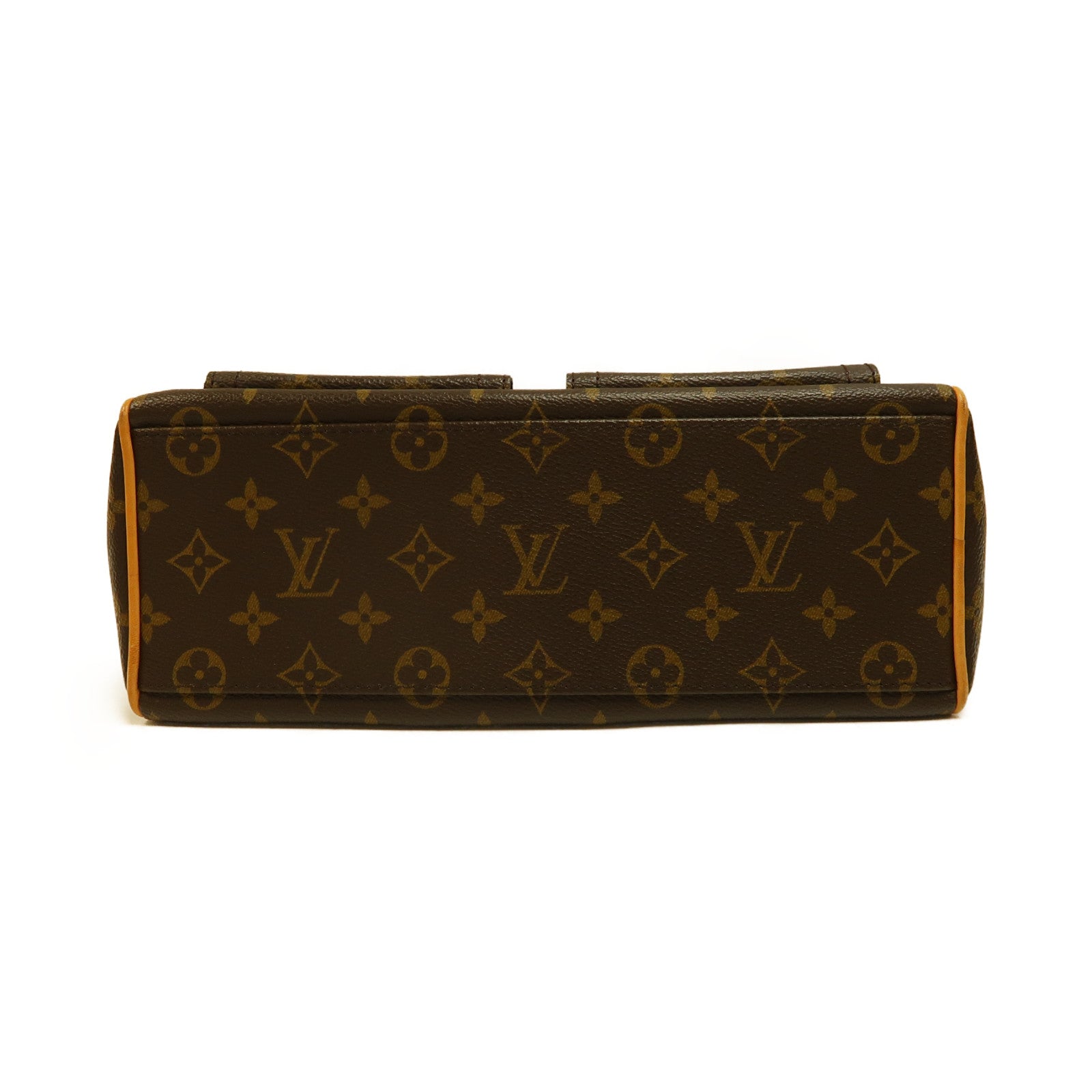 LOUIS VUITTON Monogram Manhattan PM金扣手挽袋啡色