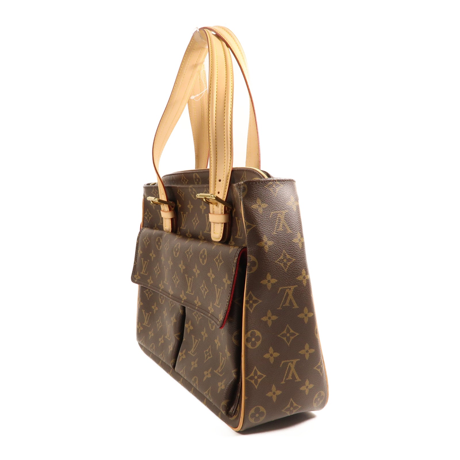 LOUIS VUITTON Monogram Multipli Cite金扣肩背袋棕色