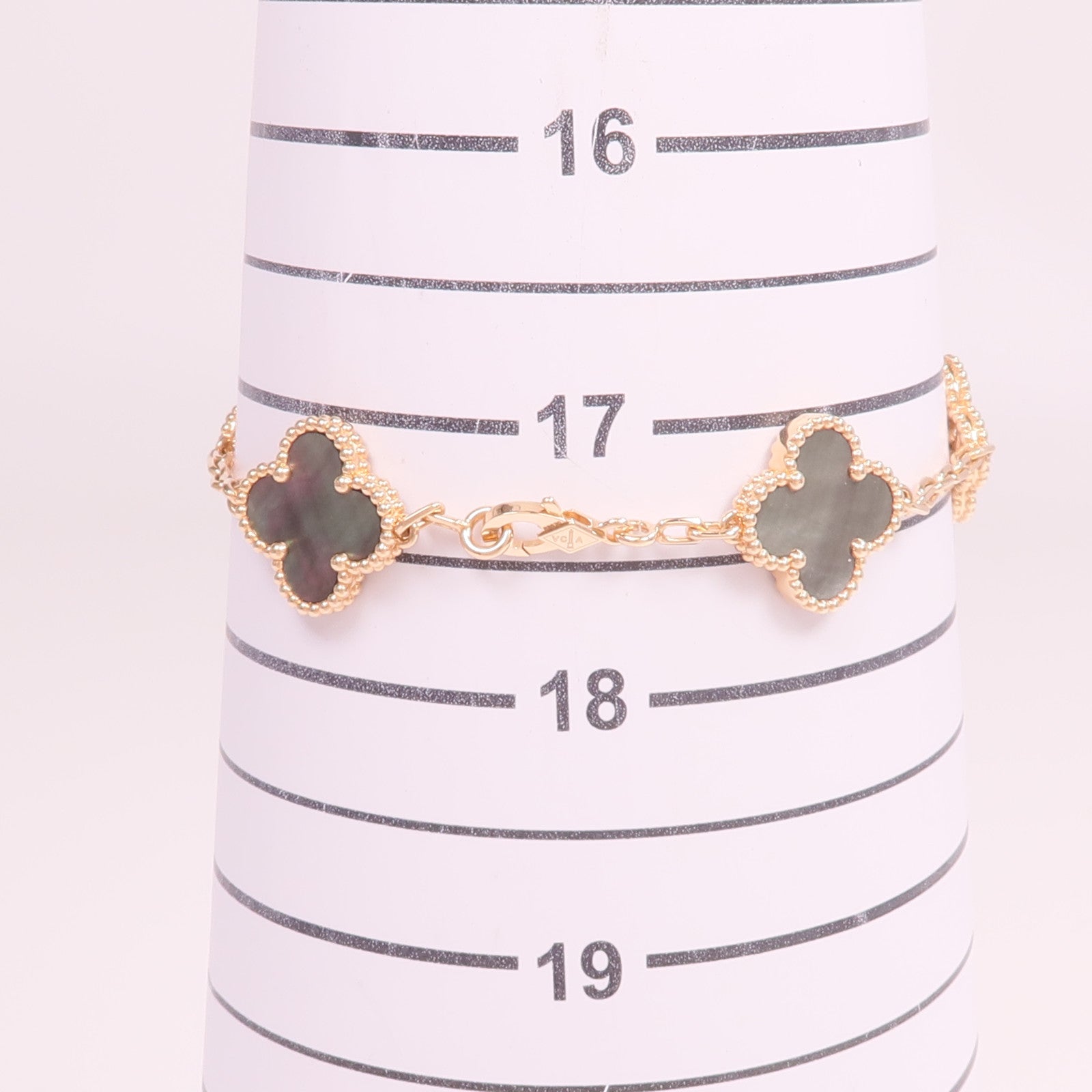 Van Cleef & Arpels 18K玫瑰金Vintage Alhambra Bracelet 5 Motifs珍珠母貝/鑽石手鏈