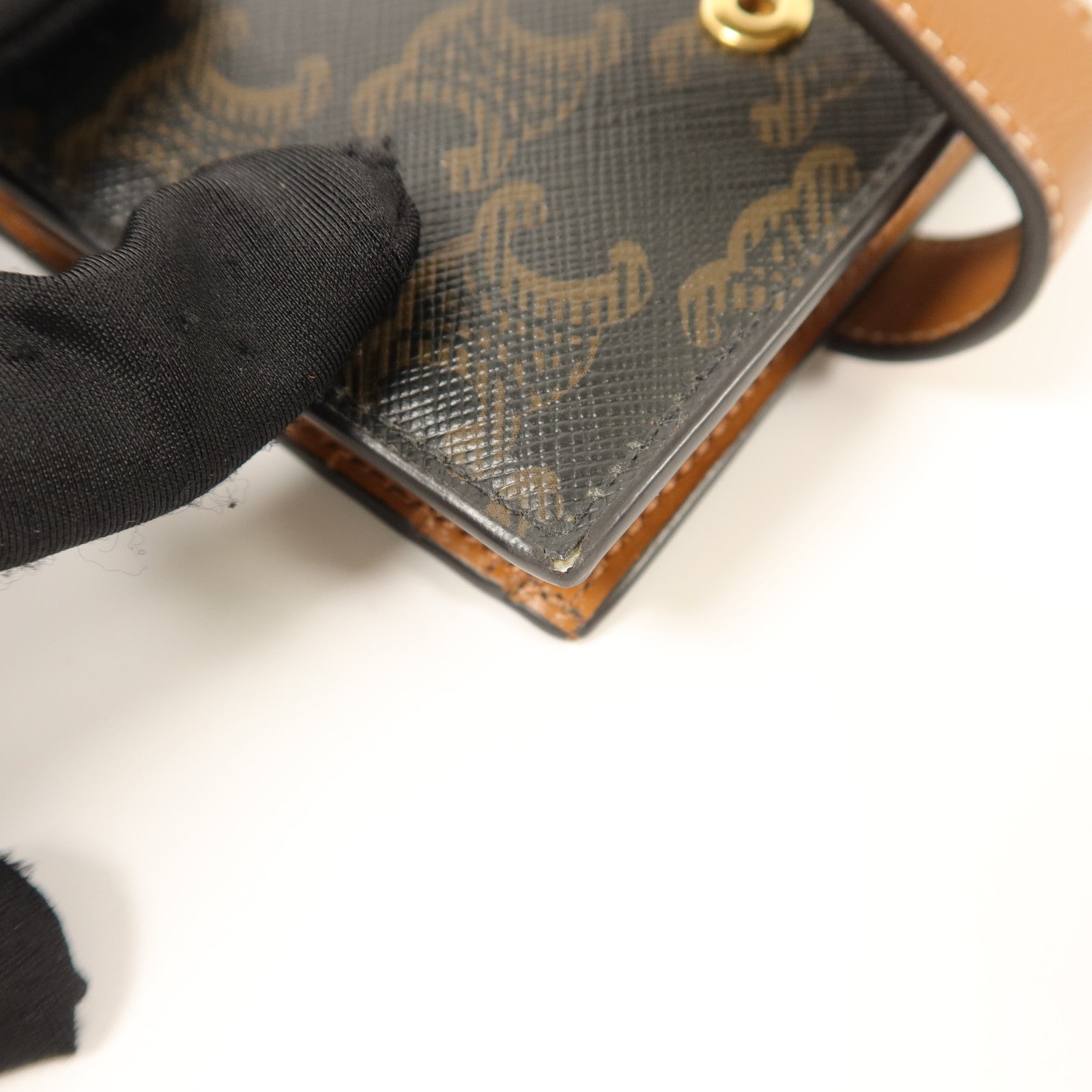 CELINE 塗層帆布Small Strap Triomphe Wallet錢包
