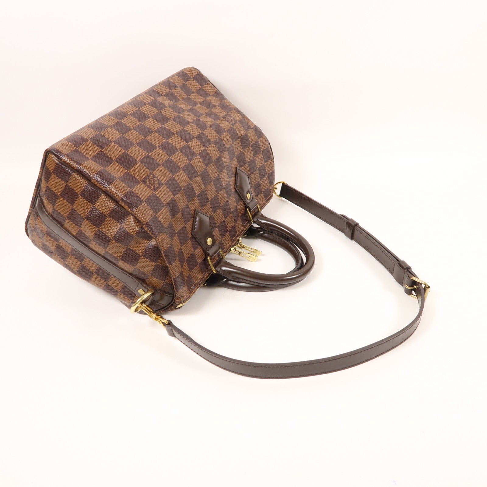 LOUIS VUITTON Damier Ebene Speedy Bandouliere 25手挽肩背兩用袋