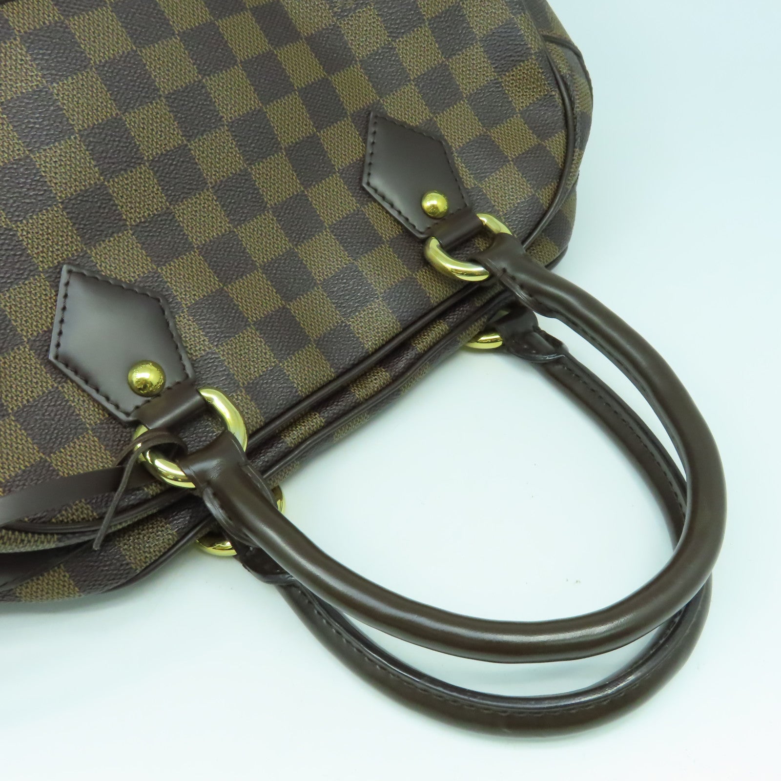 LOUIS VUITTON 【激減優惠】Damier Ebene Duomo金扣手挽袋啡色