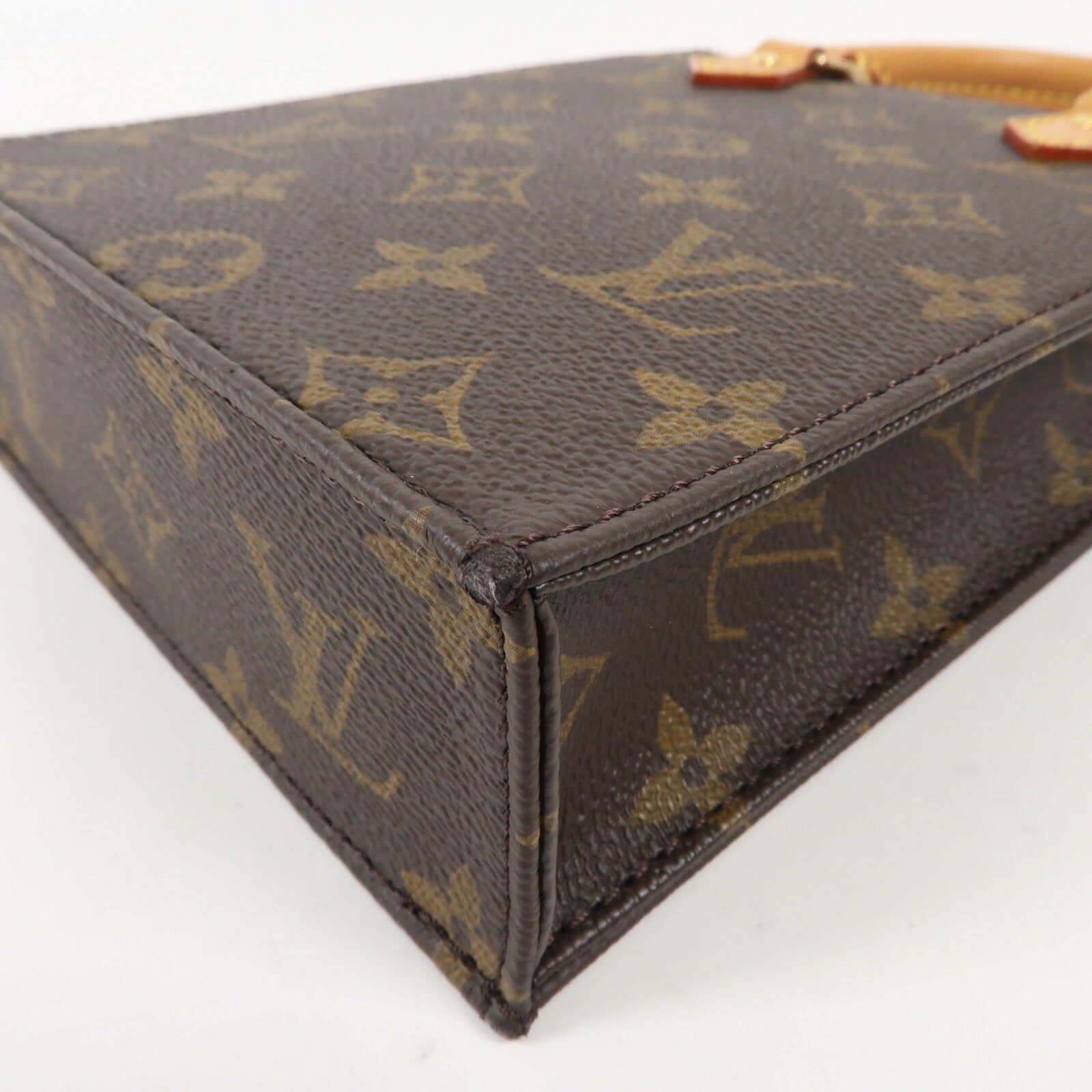LOUIS VUITTON Monogram Petit Sac Plat金扣手挽肩背兩用袋