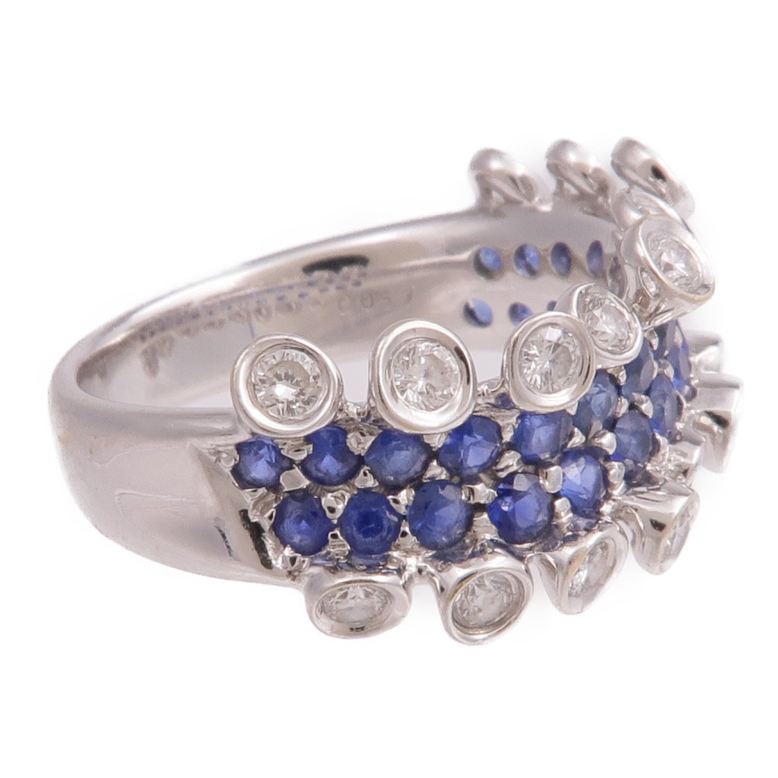JEWELRY 【激減優惠】18K白金Diamond Sapphire Ring鑽石/藍寶石戒指US#6.25