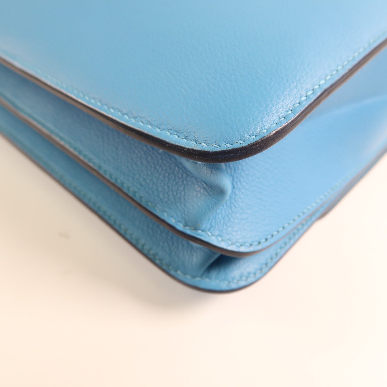 HERMES 【激減優惠】Evercolor皮革2002銀扣肩背袋Bleu Du Nord