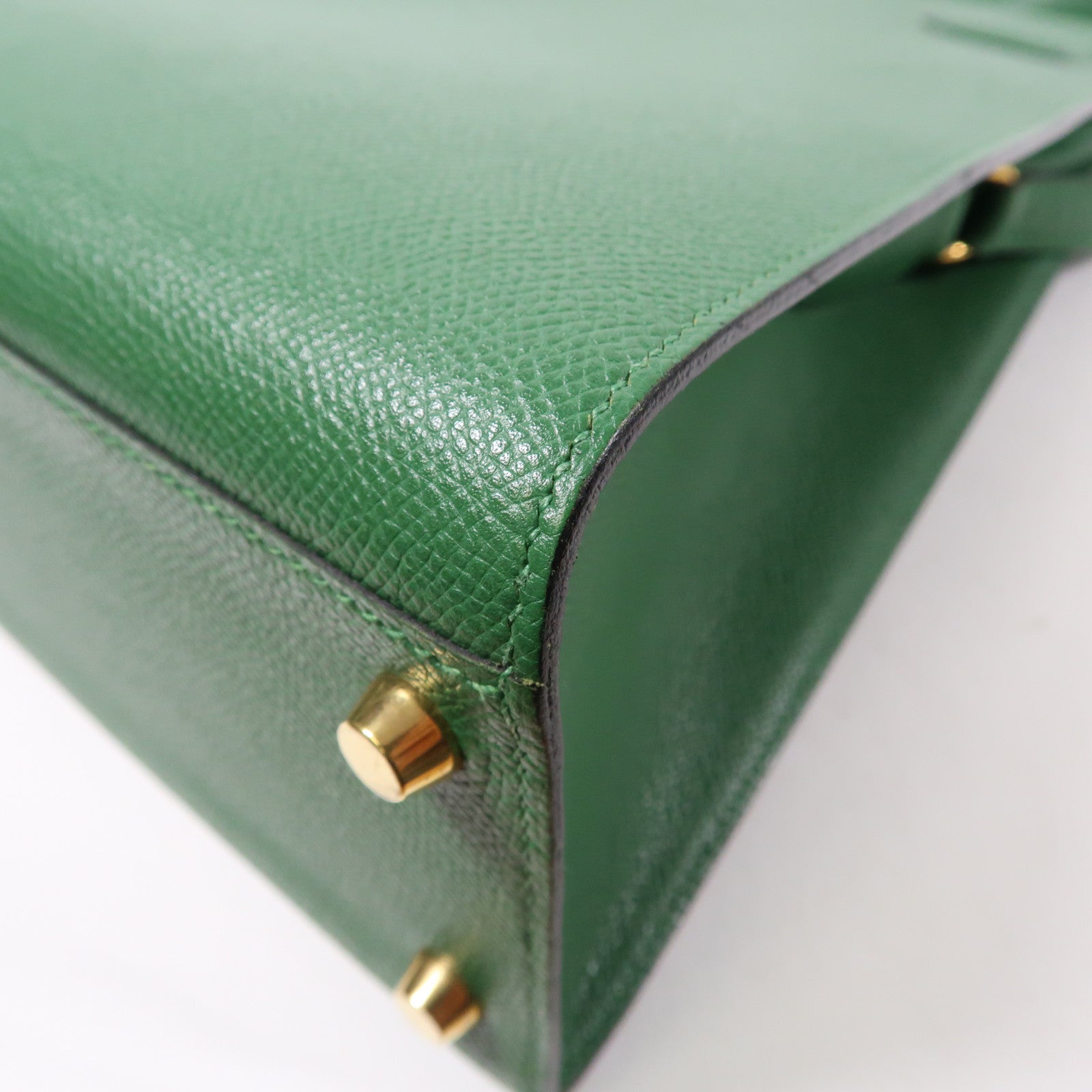 HERMES 【激減優惠】Epsom皮革Kelly Sports金扣肩背袋綠色