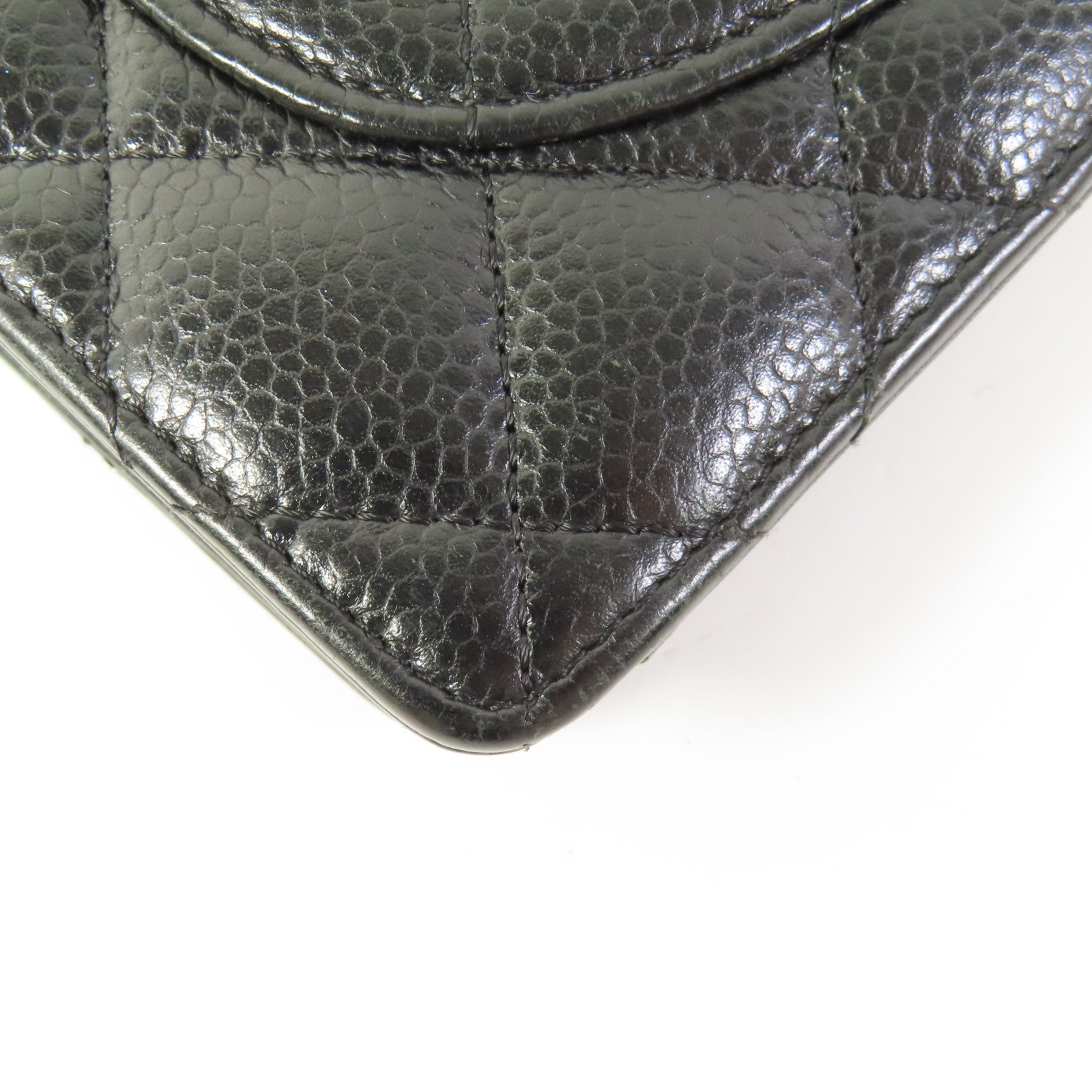 CHANEL 牛皮皮革Long Wallet銀扣長錢包