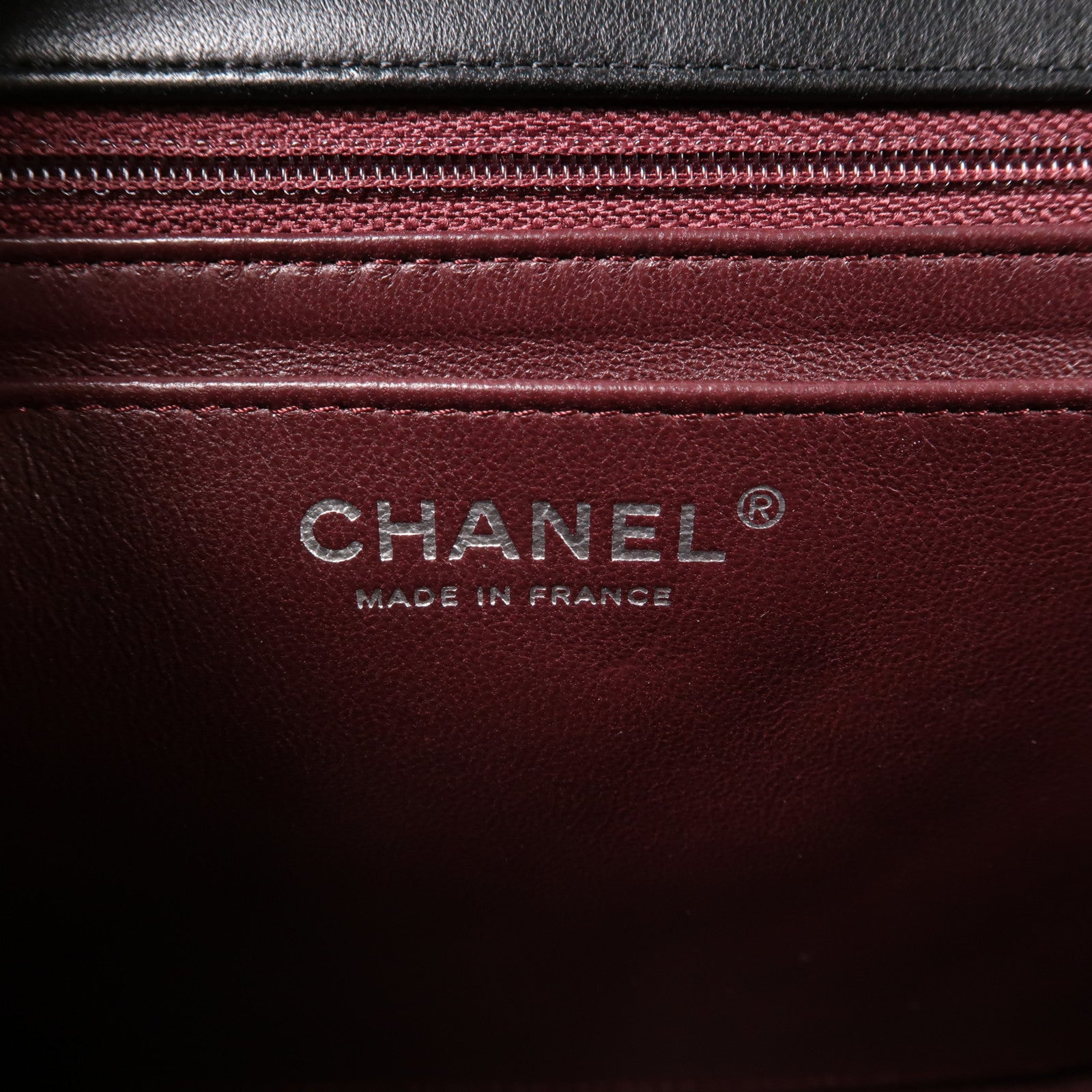 CHANEL 菱格羊皮皮革Chain Shoulder Bag銀扣肩背袋黑色