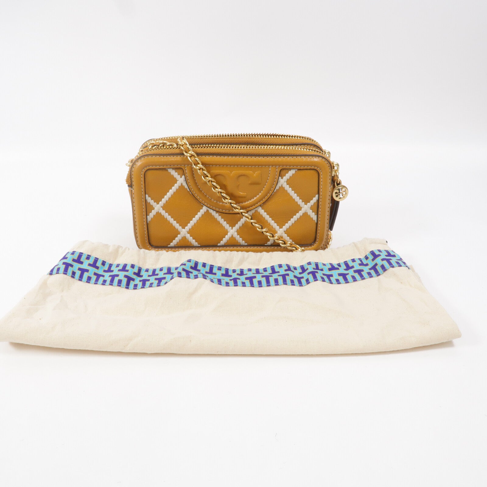 Tory Burch 牛皮皮革Fliming Pop Quilt鏈帶肩背袋