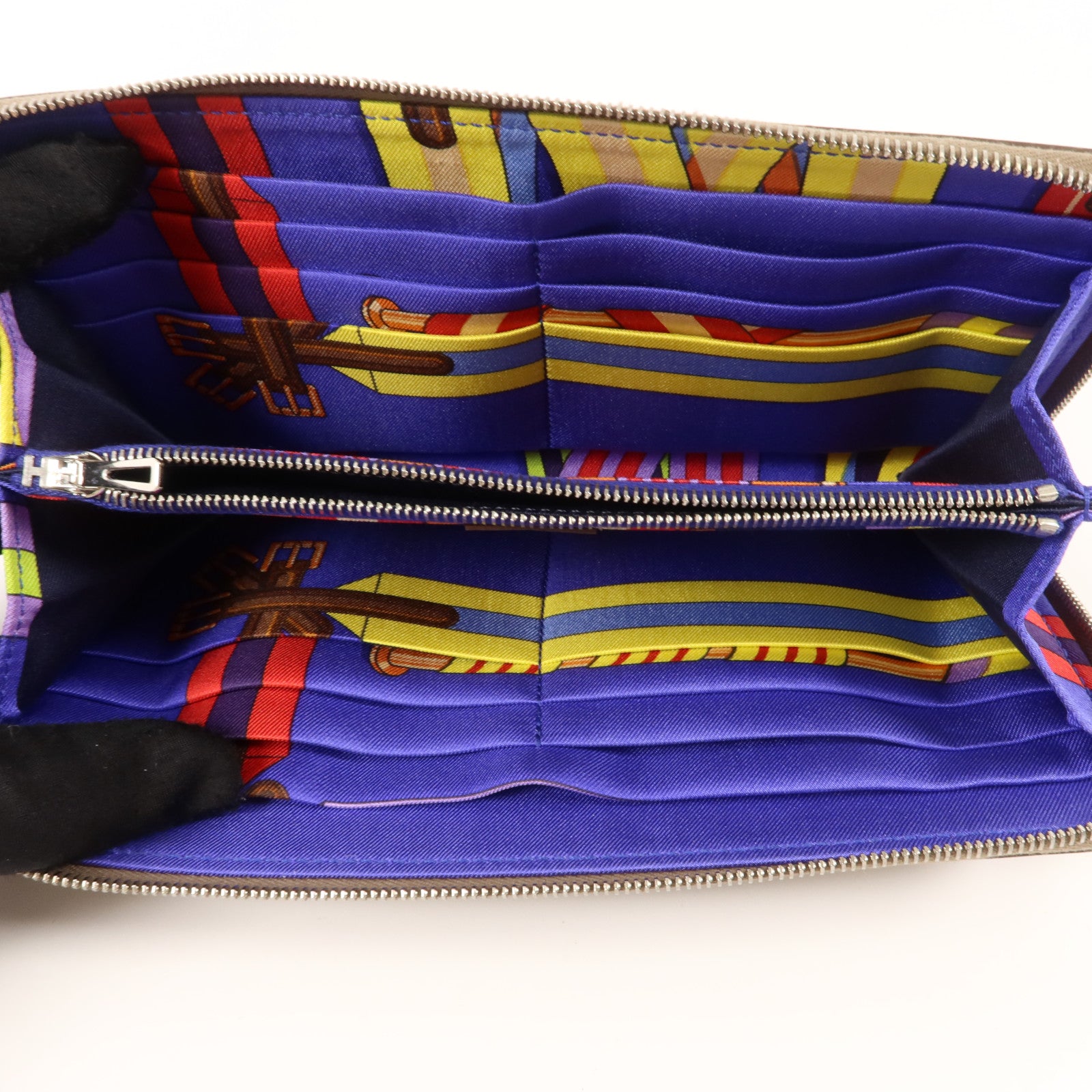 HERMES Epsom皮革Silk In Long Wallet長錢包Etoupe