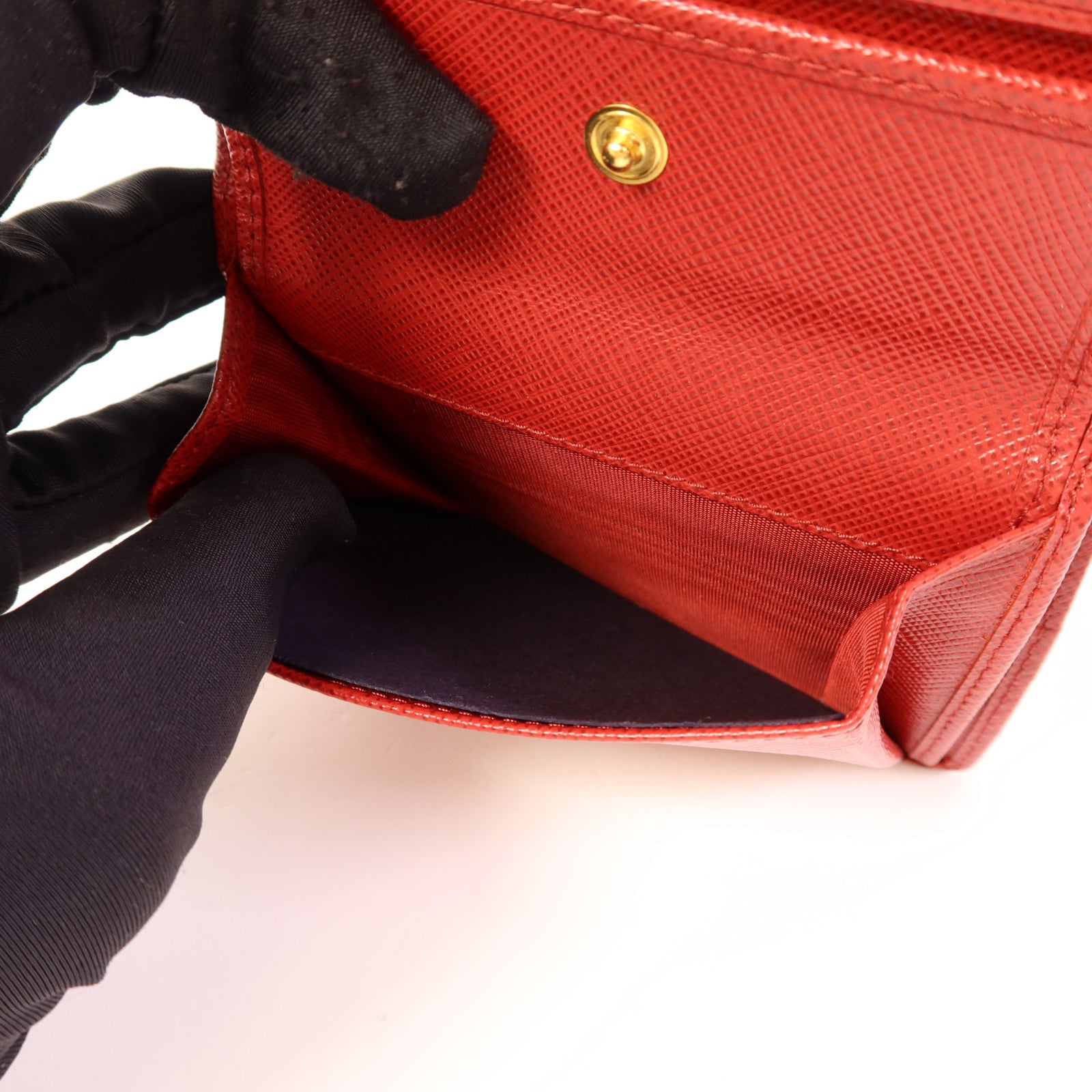 PRADA 尼龍Vitello Move金扣錢包