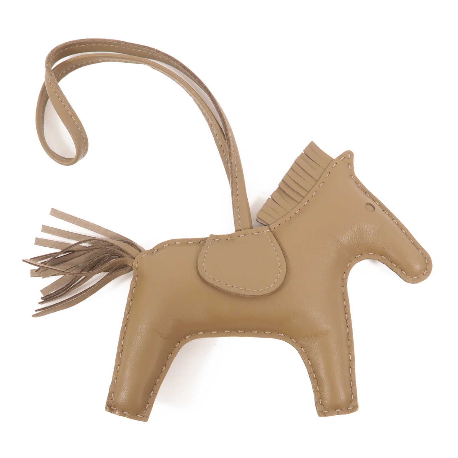 HERMES Milo皮革Rodeo MM掛飾Etoupe