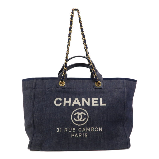 CHANEL 帆布Deauville Tote手挽肩背兩用袋