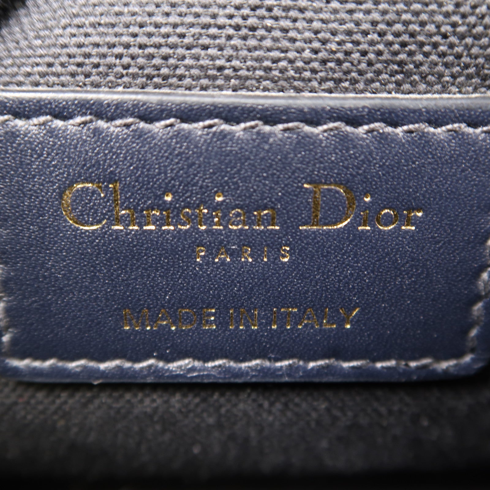 Dior 【激減優惠】帆布Montaigne 30金扣肩背袋深藍色/米色