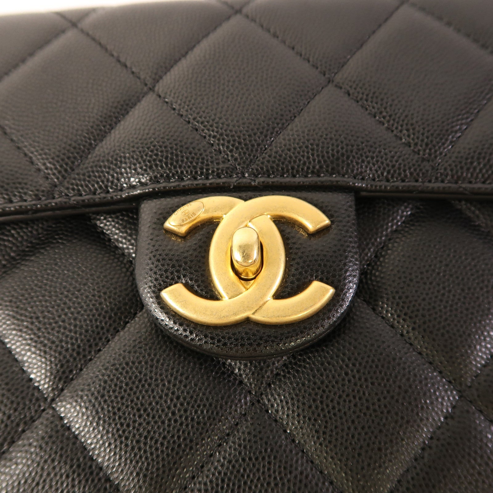 CHANEL 牛皮皮革Chain Shoulder金扣肩背袋