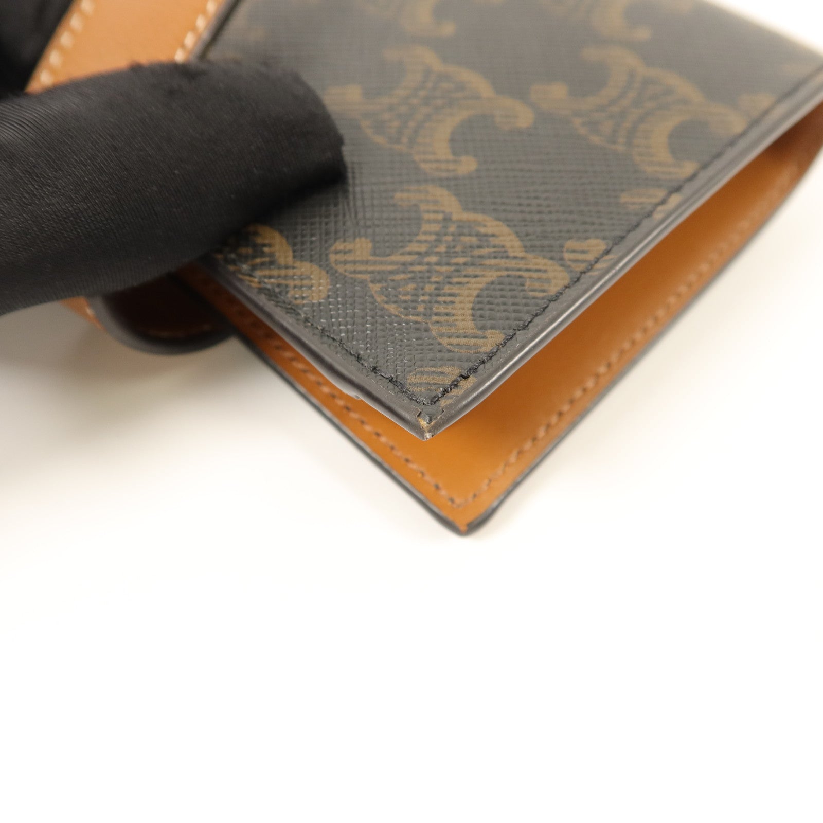 CELINE 塗層帆布Small Strap Triomphe Wallet錢包