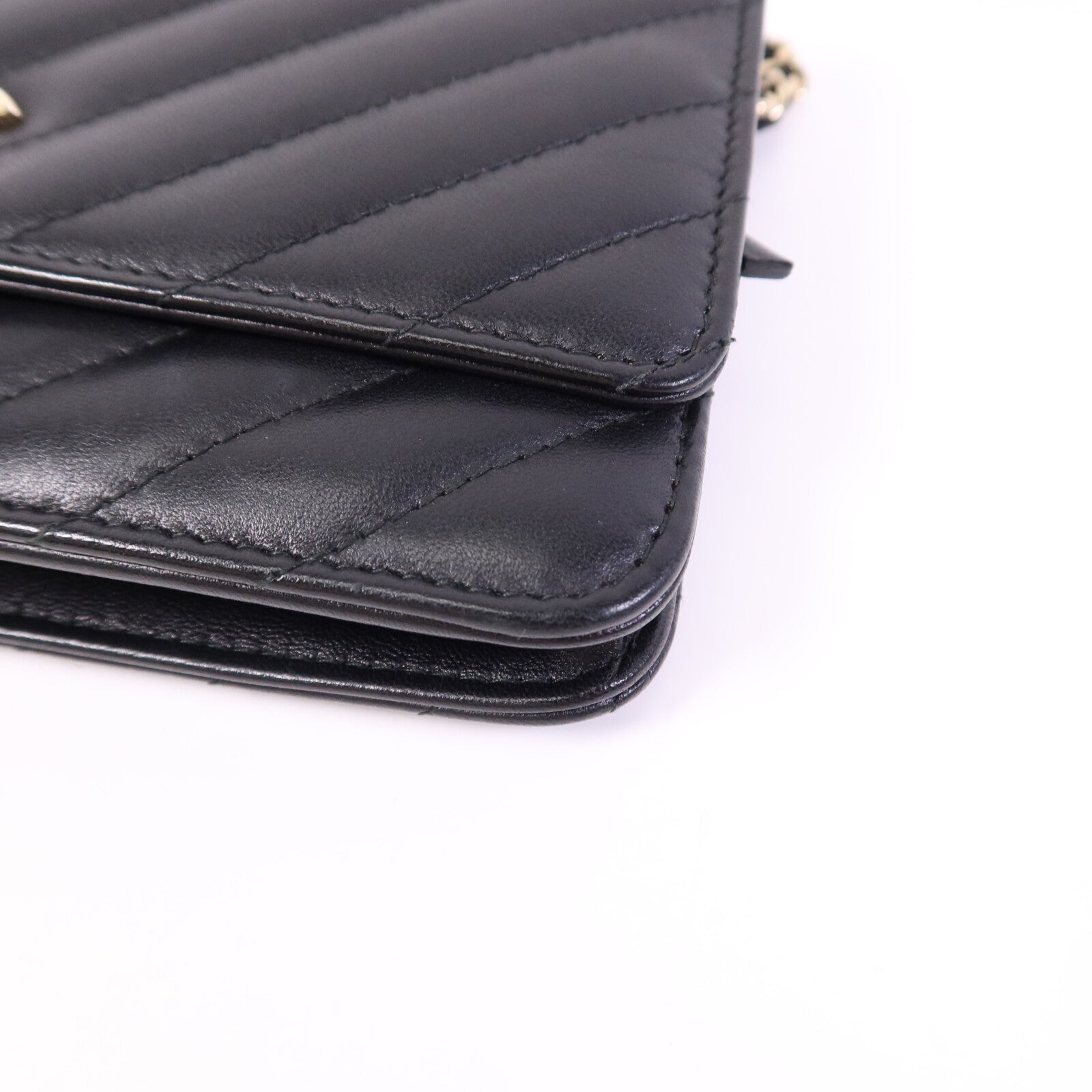 CHANEL 羊皮皮革Wallet On Chain金扣鏈帶肩背袋