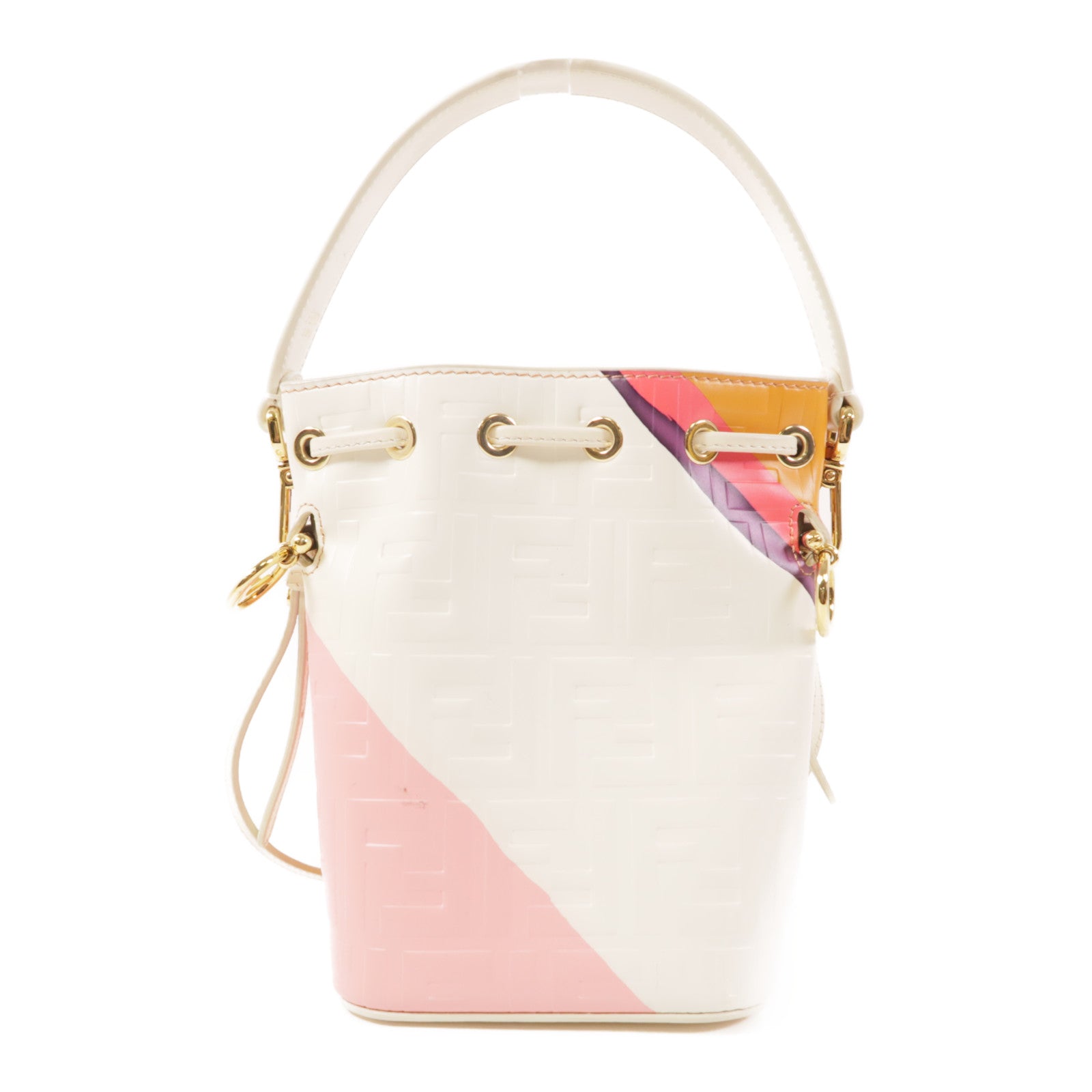 FENDI 牛皮皮革Bucket Bag金扣手挽肩背兩用袋